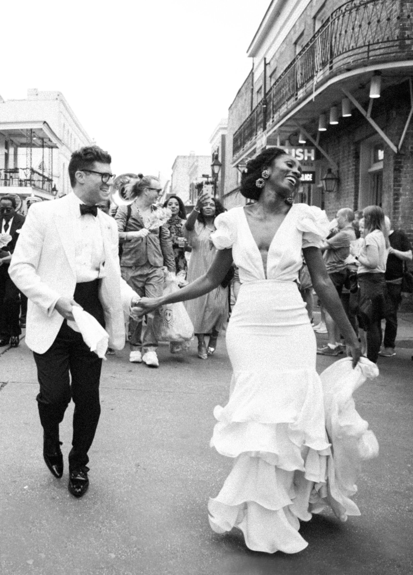 New Orleans second line wedding dress