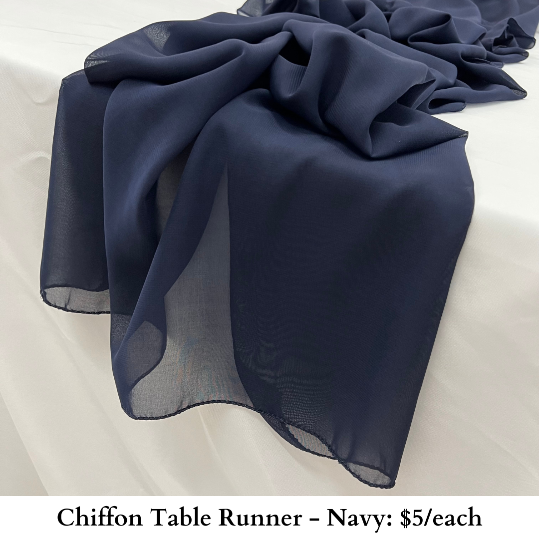 Chiffon Table Runner - Navy - 890