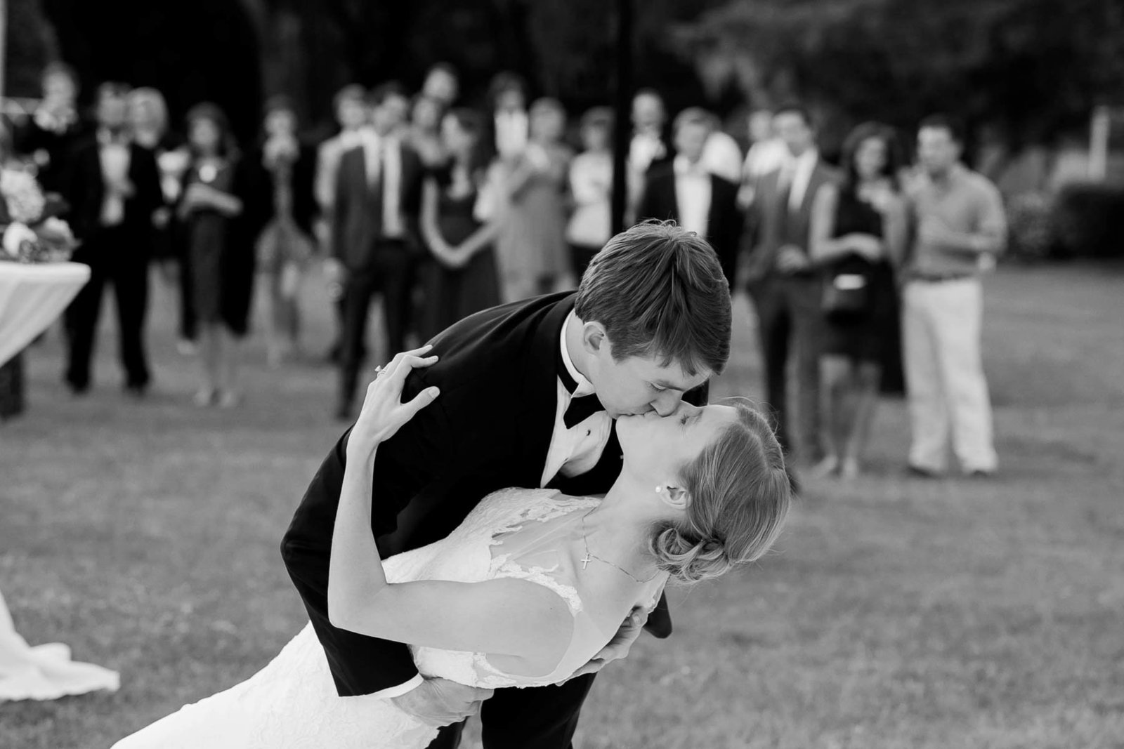Bride and groom have first dance, Oakland Plantation, Mt Pleasant, South Carolina