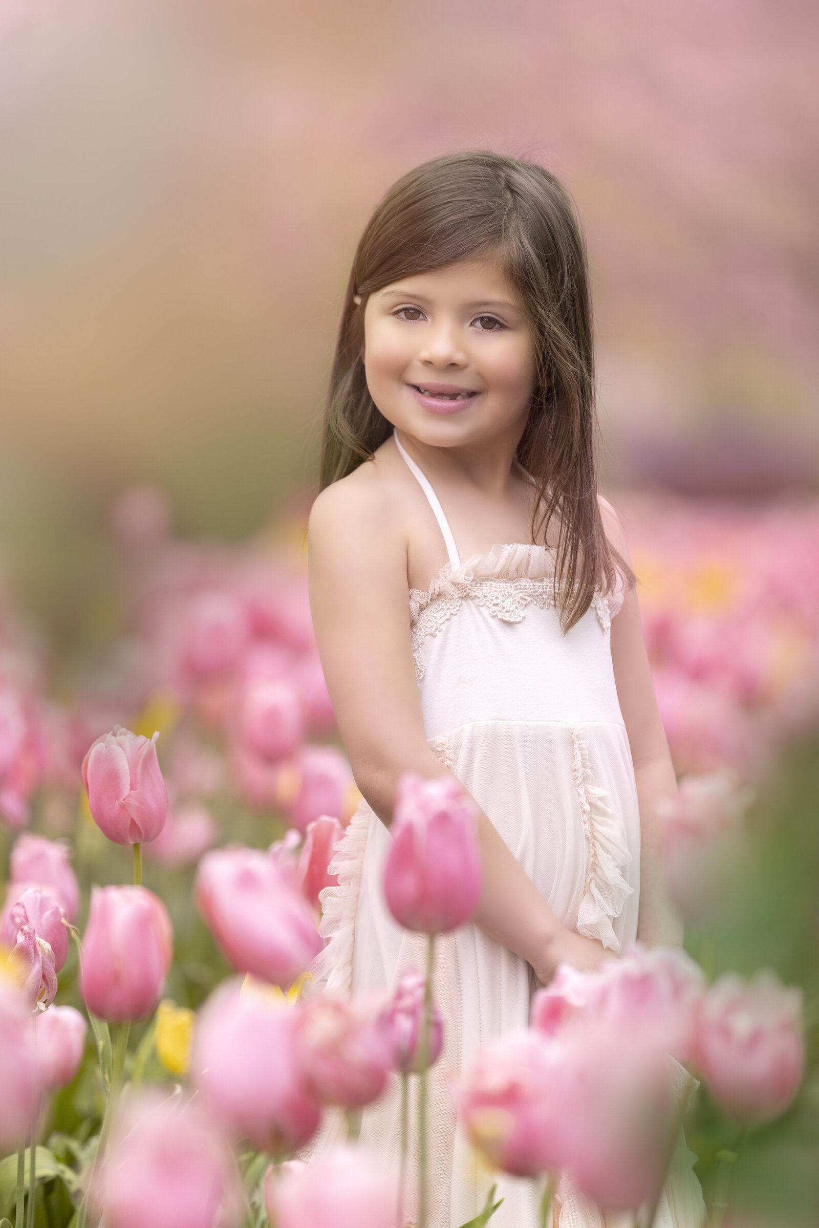 Girl in tulips at Dallas Arboretum, Dallas photographer