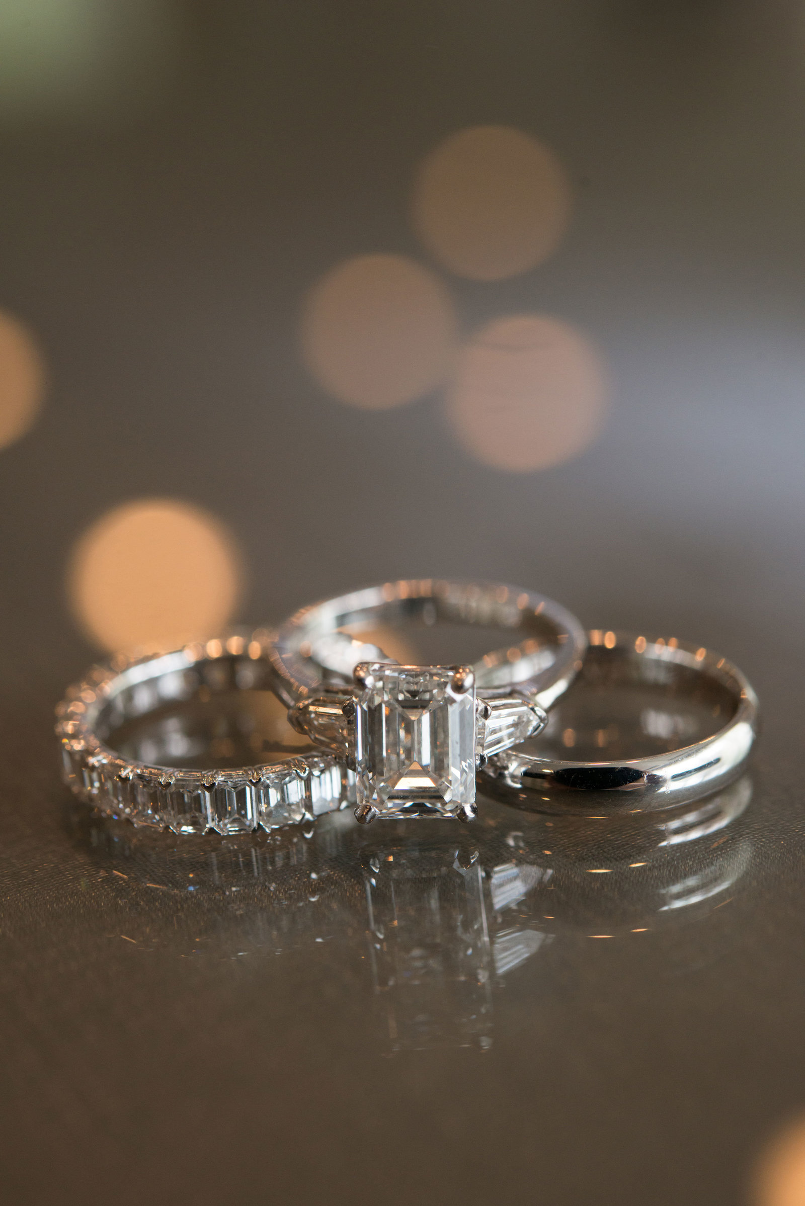 wedding bands and engagement ring at Engineers Country Club