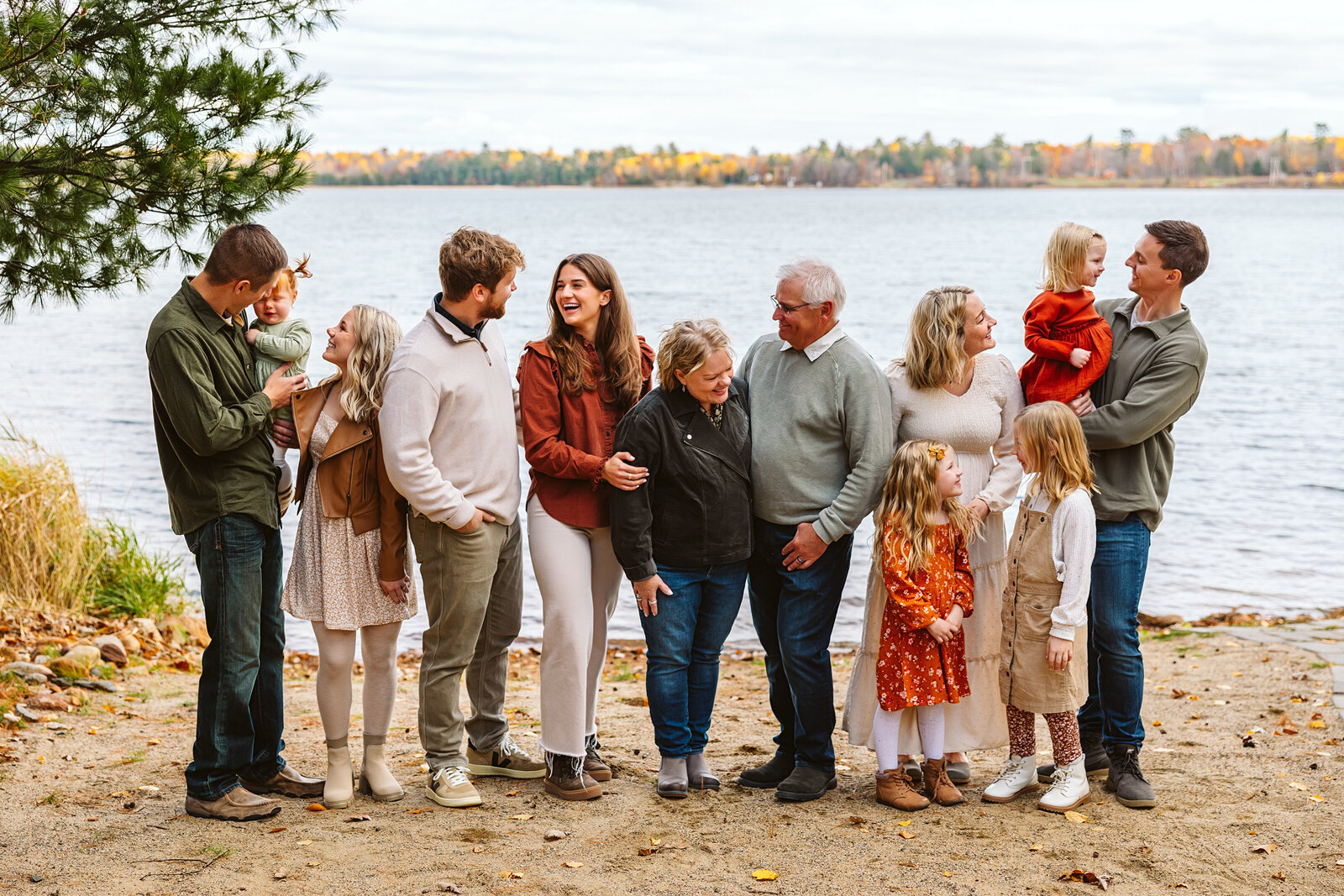 Extended family members smiling at each other - Park Rapids, Minnesota
