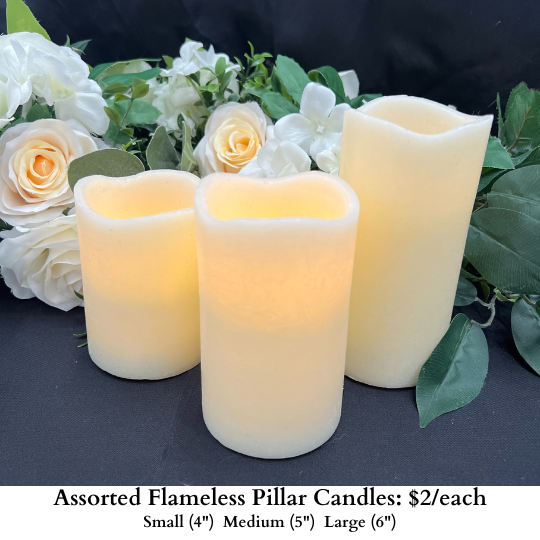 Assorted Flameless Pillar Candles-512-713-835