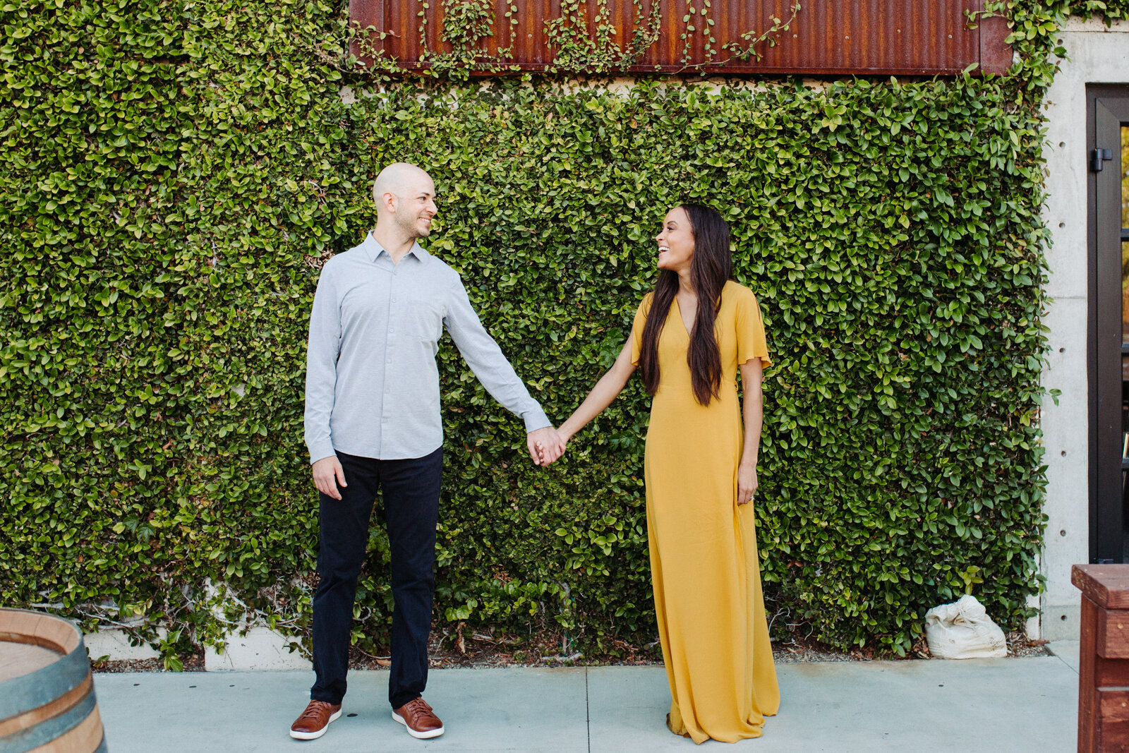 An engagement couples session in Santa Barbara's Funk Zone by Danielle Motif Photography