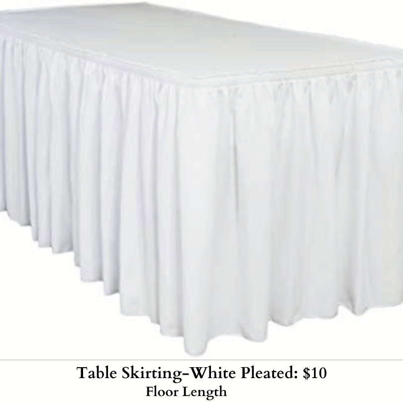 Table Skirting-White Pleated-1073