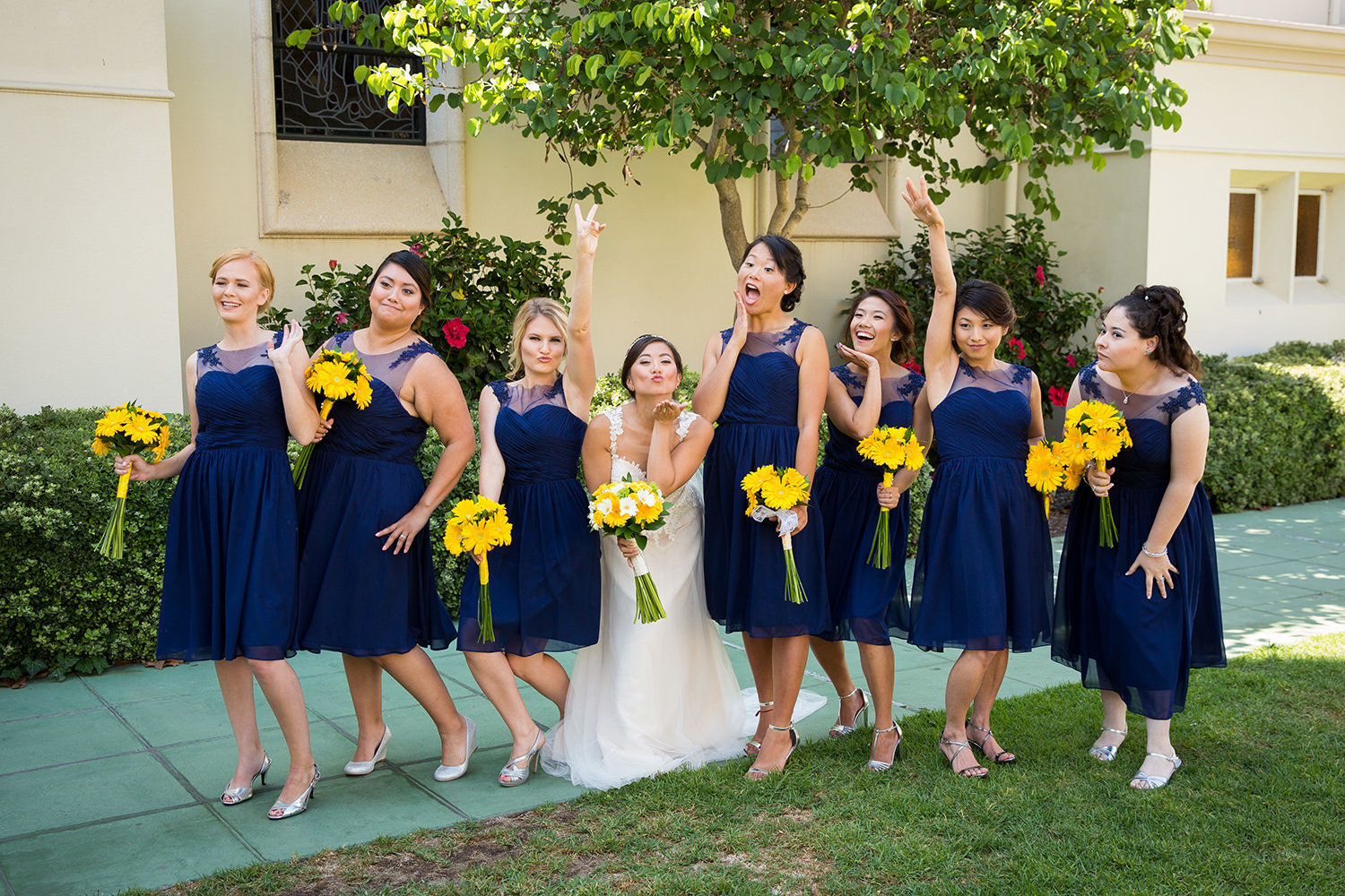 bridal party at the immaculata