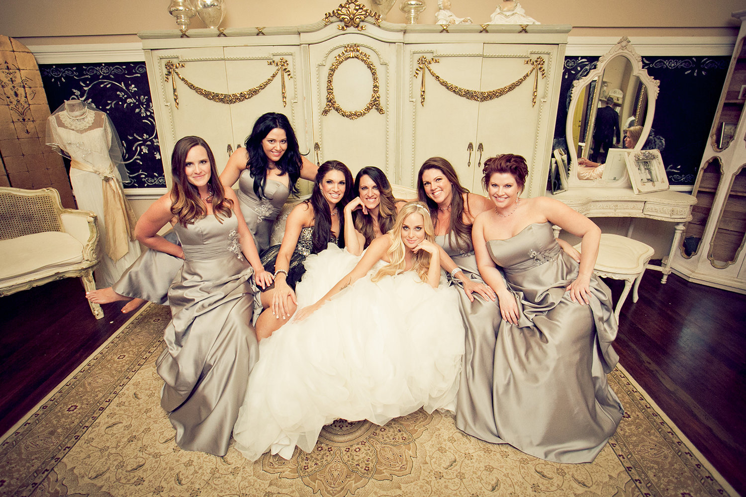 Rustic bridal party photo at Twin Oaks Garden Estate | LGBTQ wedding party
