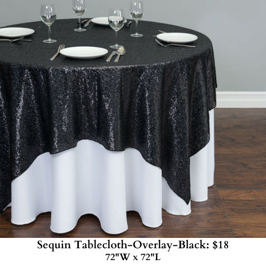 Sequin Tablecloth-Overlay-Black-289