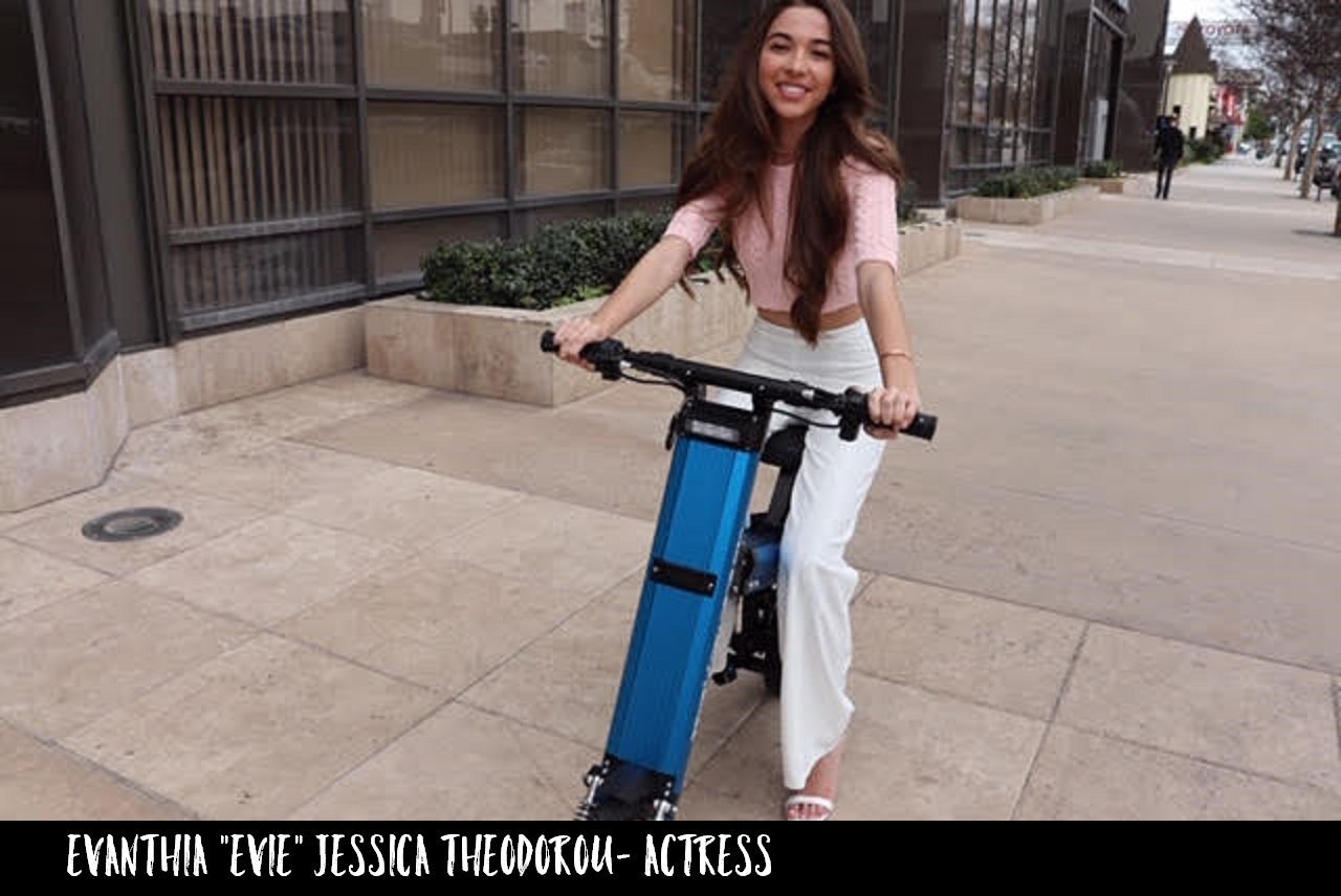 Actor Influencer and Reporter Jessica Ross riding a Blue Go-Bike M2
