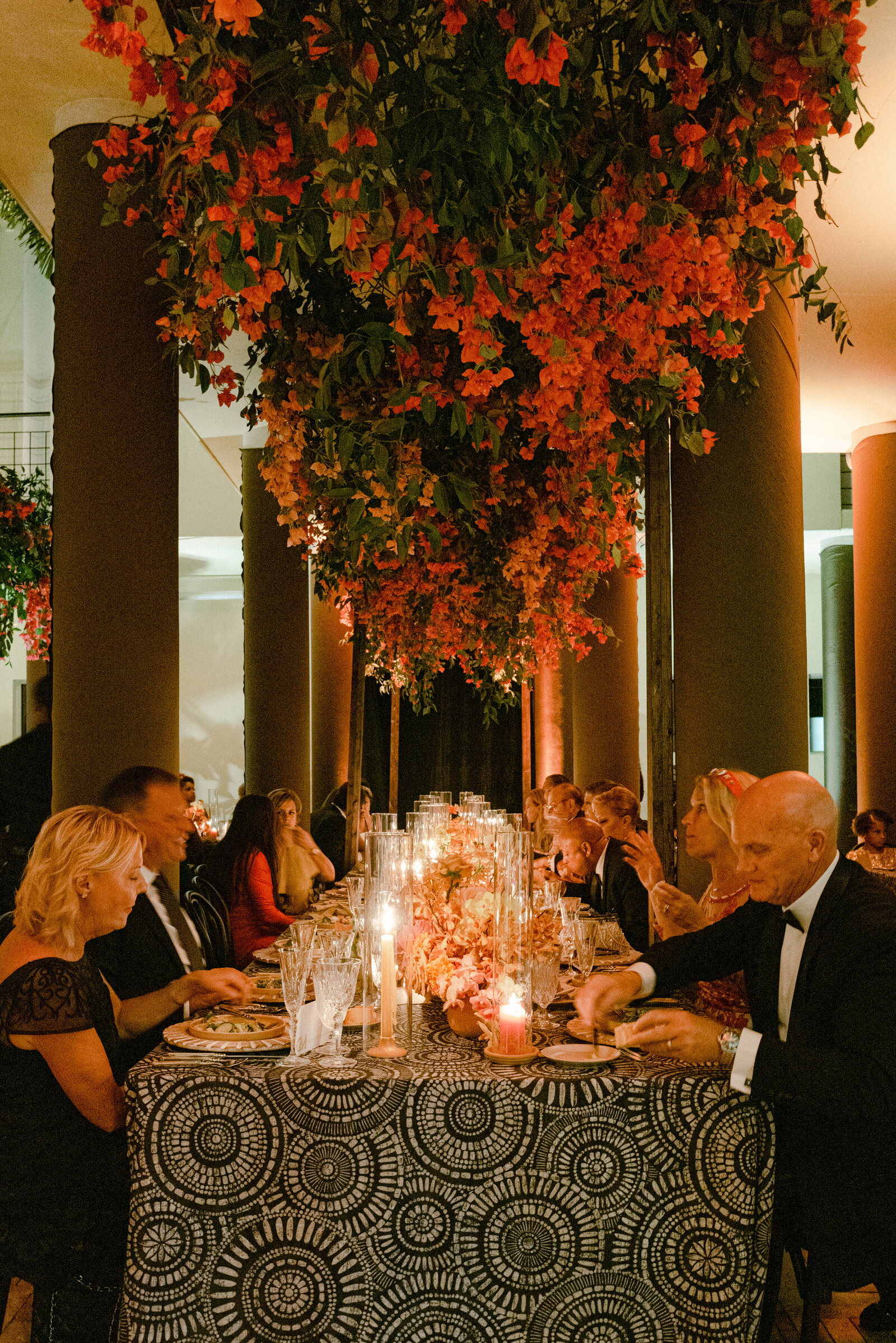 Private Residence event with suspended bougainvillea
