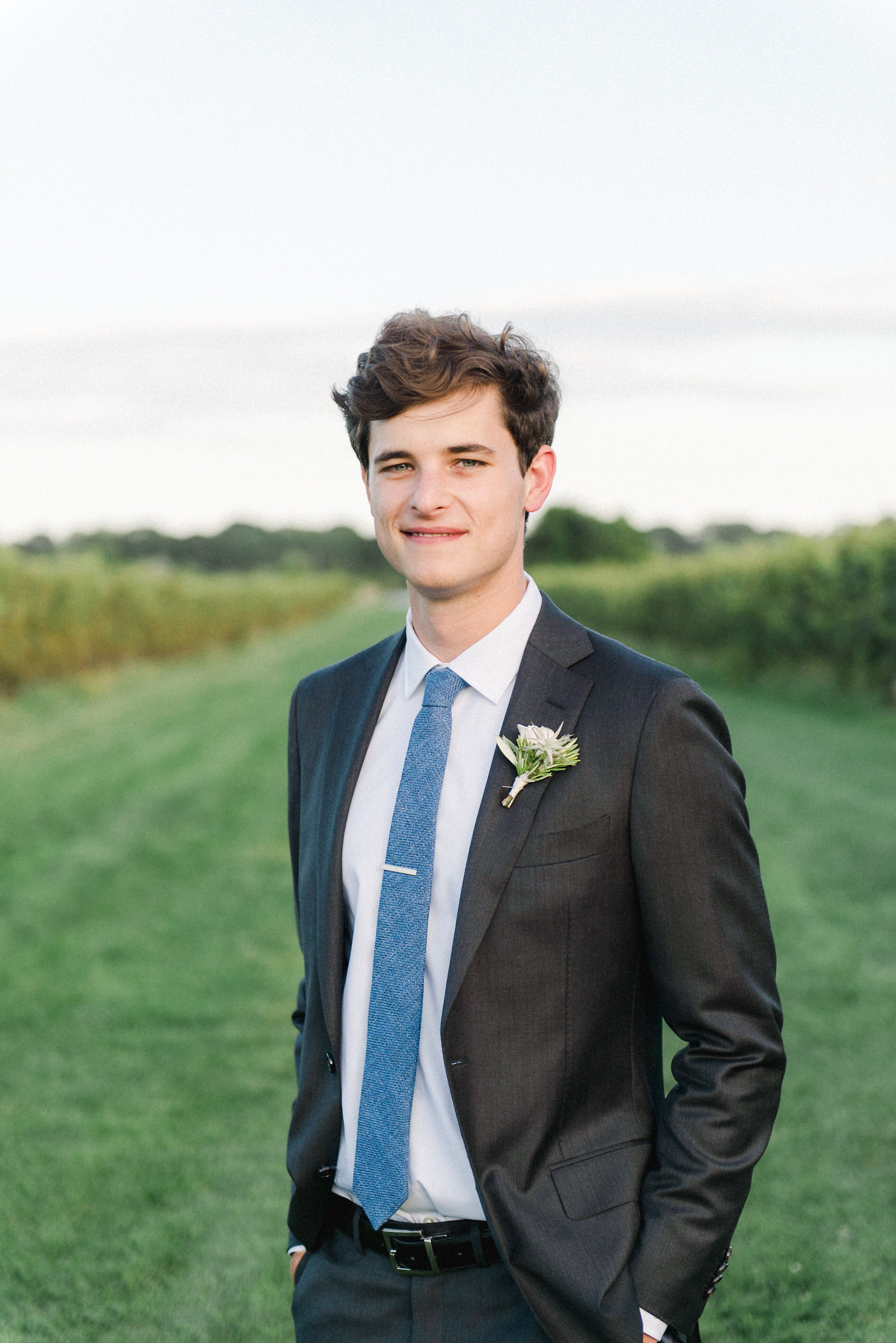 Groom Fashion Gray Suit_Saltwater Farm Vineyard Wedding