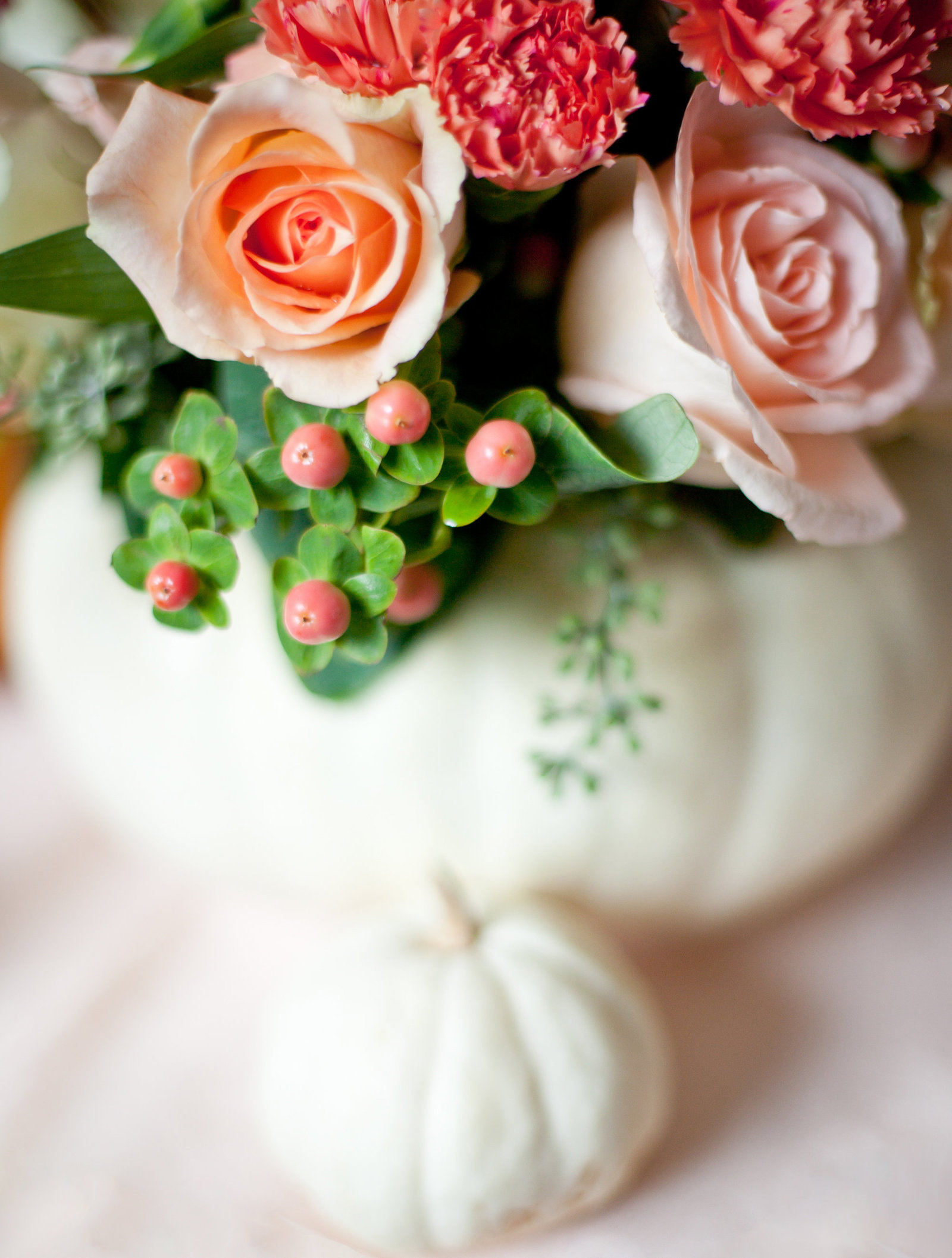 White Pumpkin Floral Centerpiece