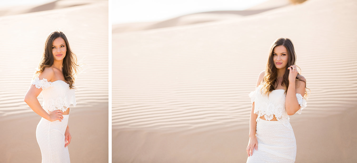 Gorgeous Bride During Glamis Wedding in the Sand Dunes