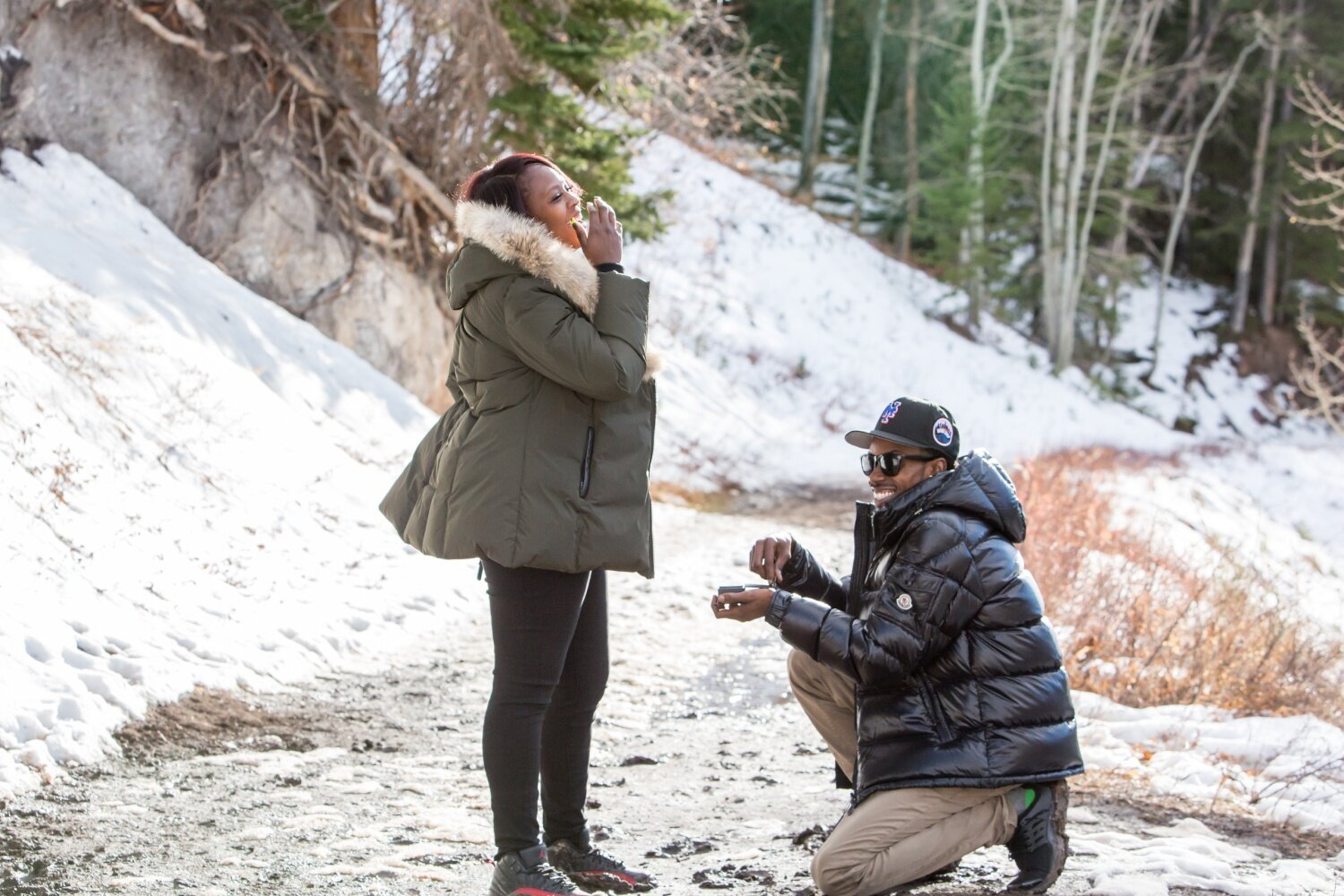 Proposal photography in Colorado in Snowmass along the Ditch Trail
