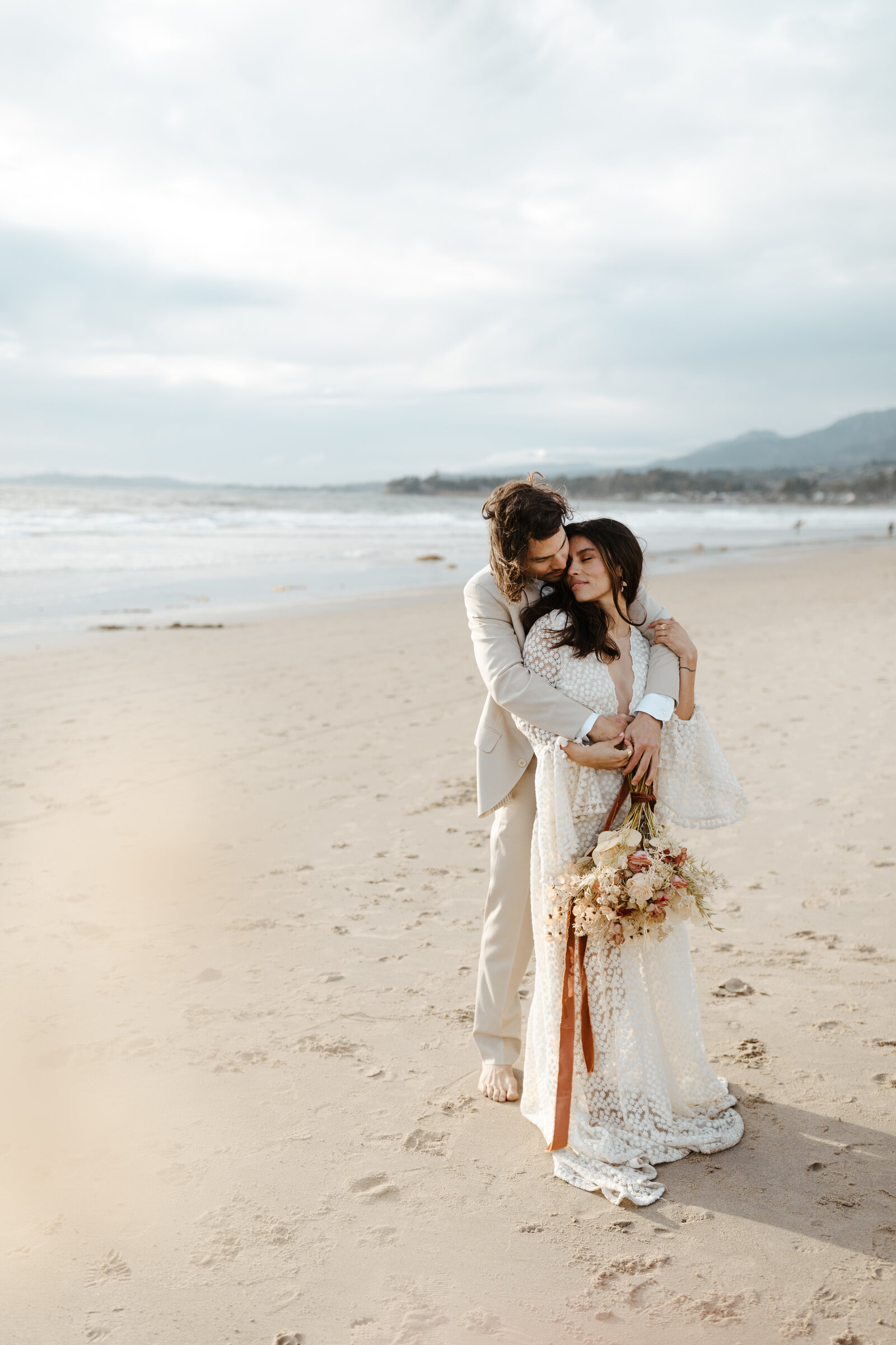 Intimate wedding on the beach in Santa Barbara, California