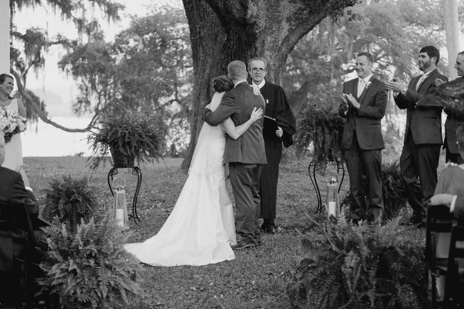 Bride and groom are announced, Old Wide Awake Plantation, Charleston, South Carolina