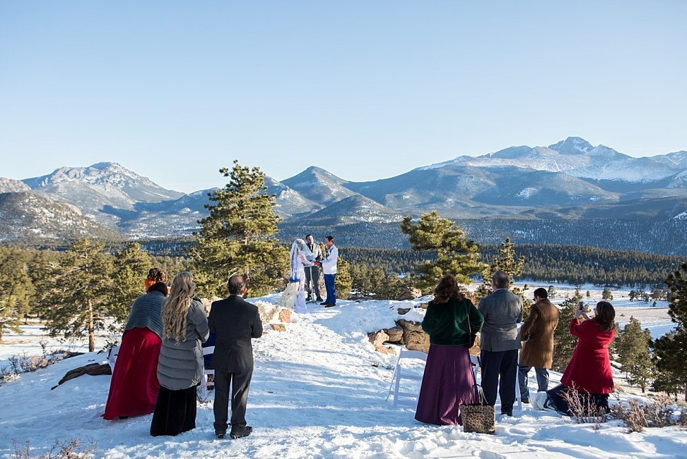 Colorado winter wedding at 3m curve Rocky Mountain National Park