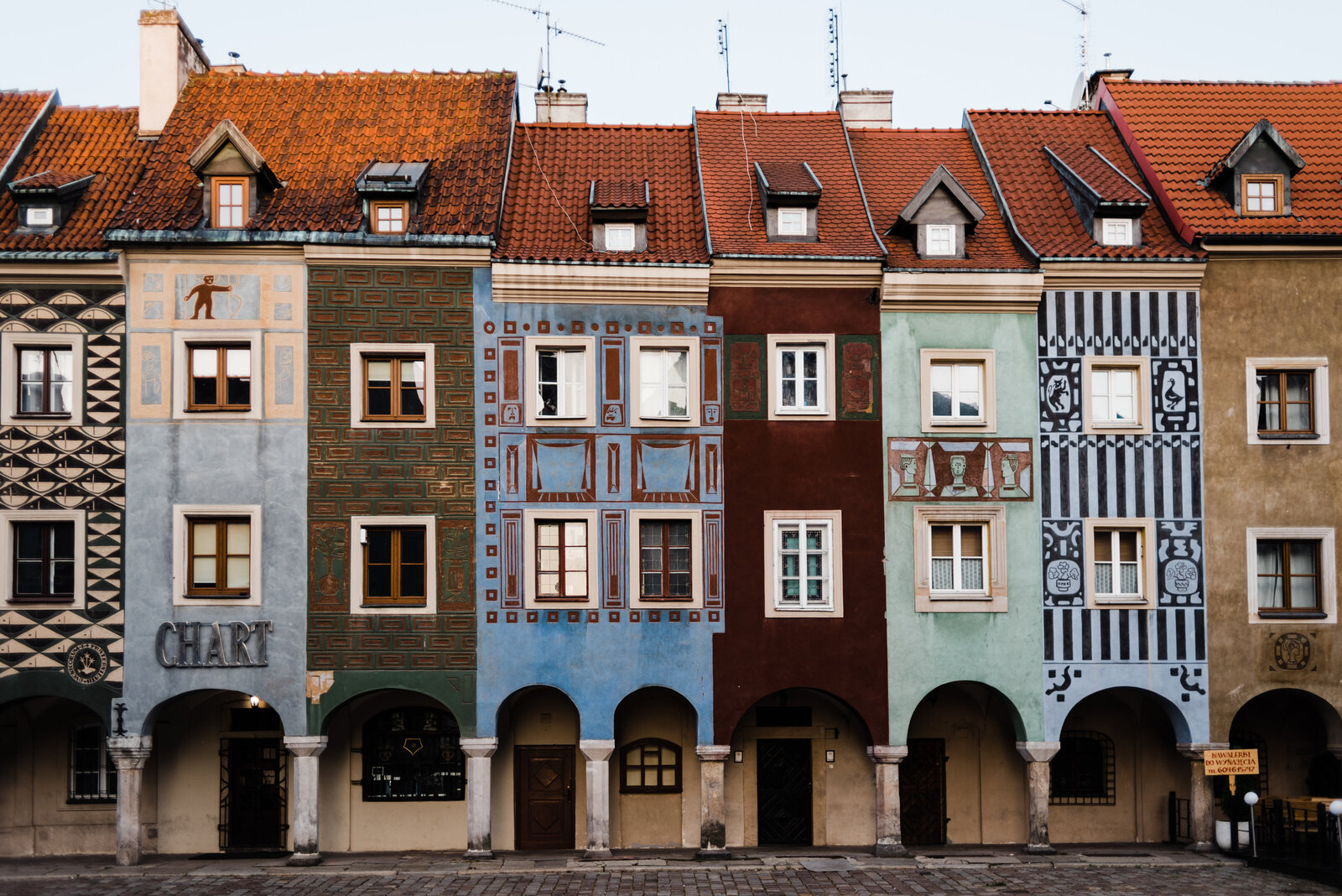 Colorful houses in Poznań, Poland