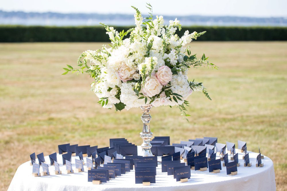 Classic navy and white wedding at The Eisenhower House in Newport, RIq