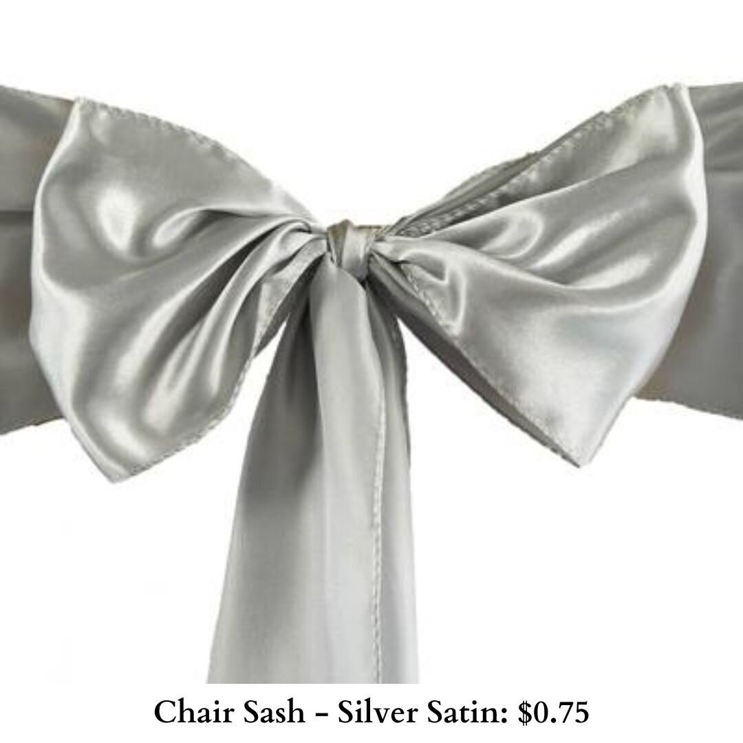 Chair Sash-Silver Satin-590