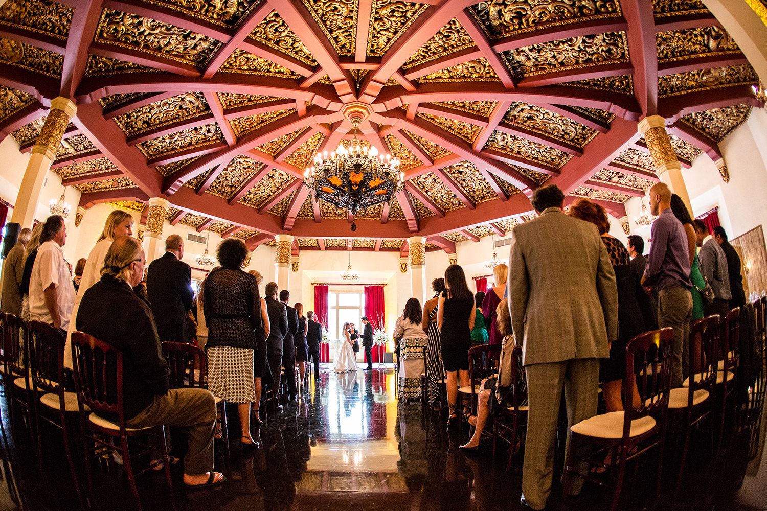 ceremony inside the amazing don room at the el cortez