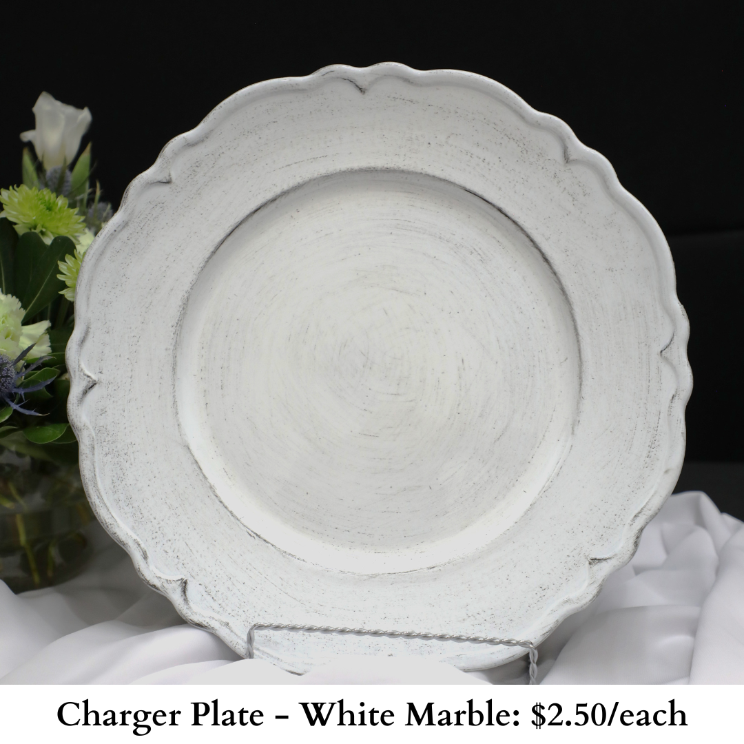 Charger Plate-White Marble-249