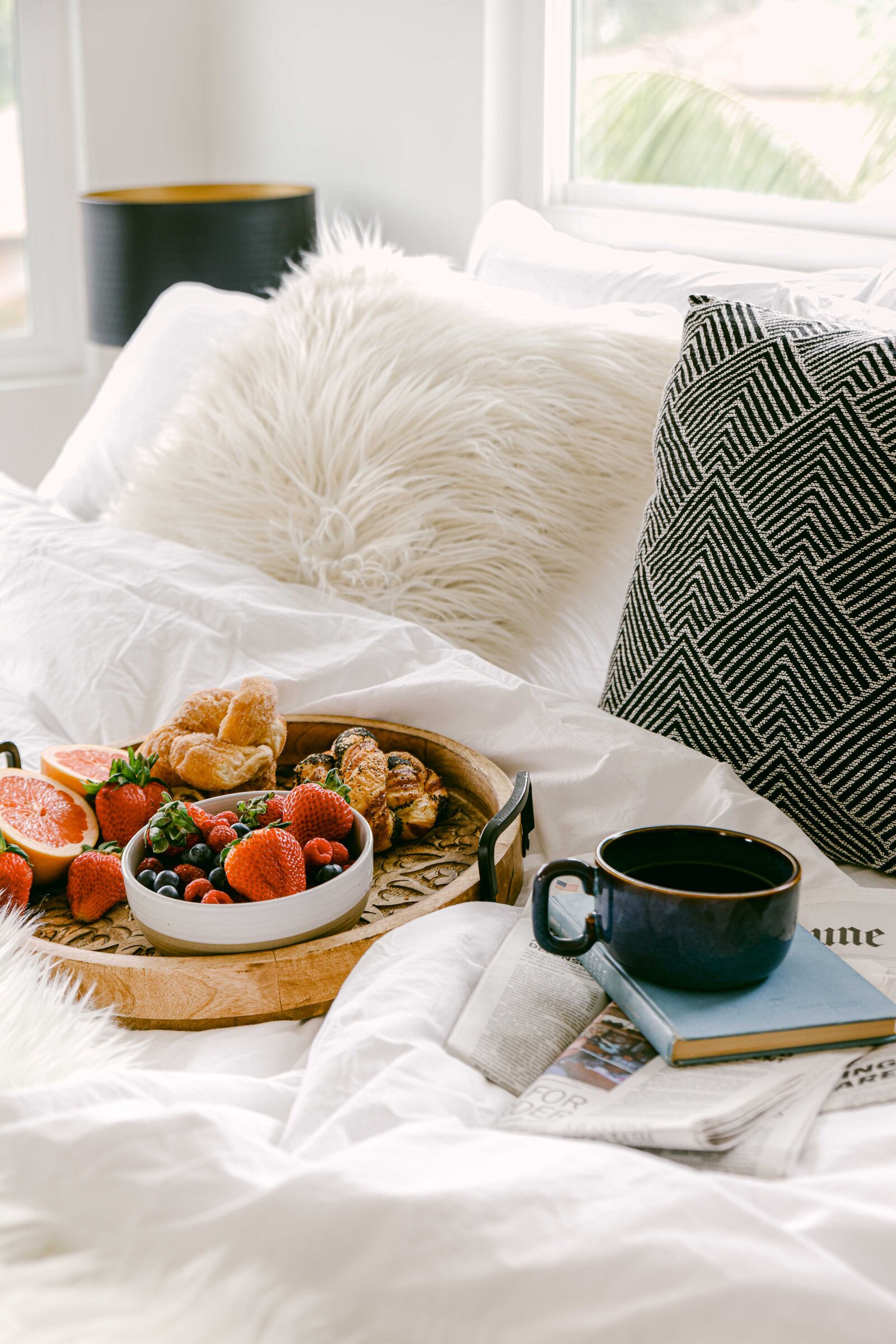 breakfast in bed with coffee