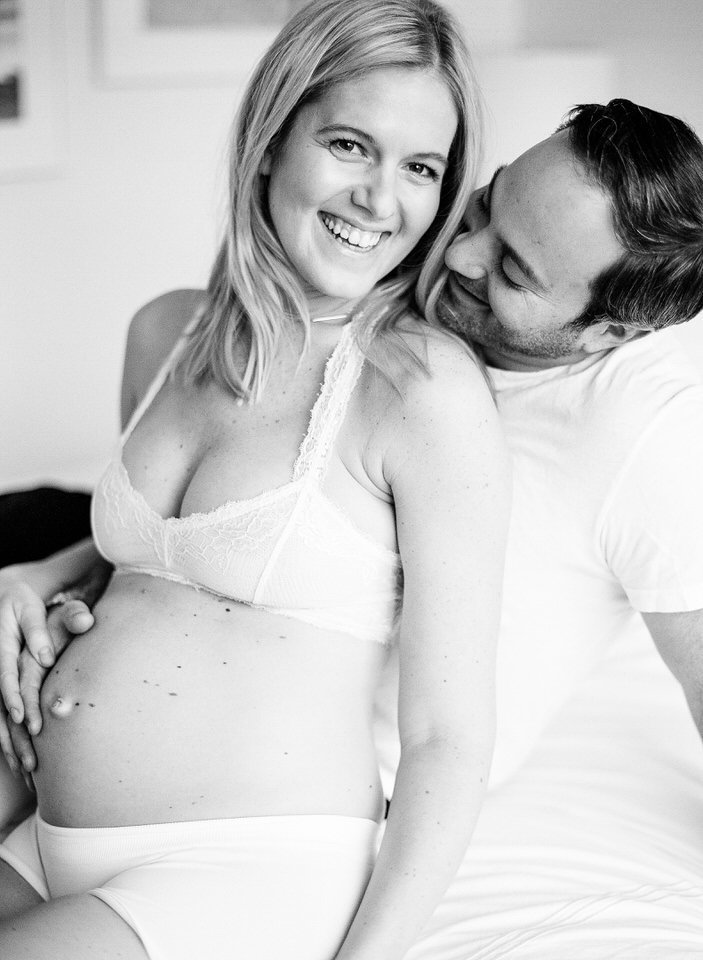 black and white film maternity photos in nyc
