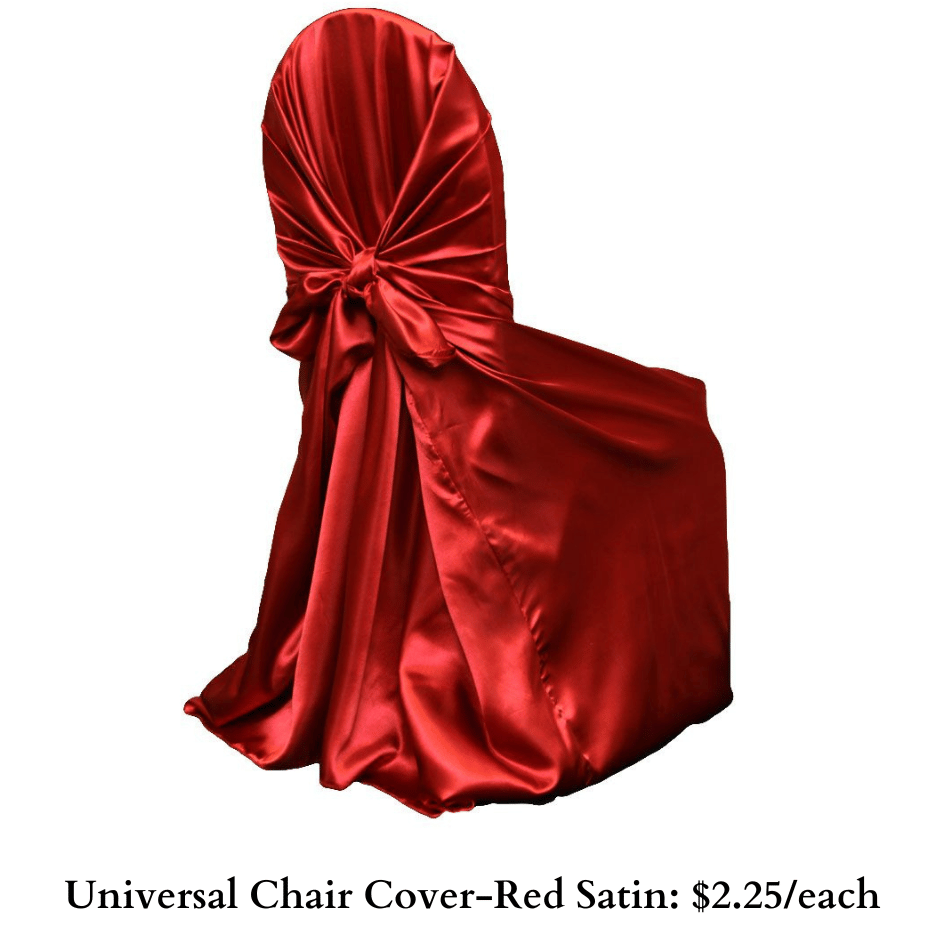 Universal Chair Cover-Red Satin-374
