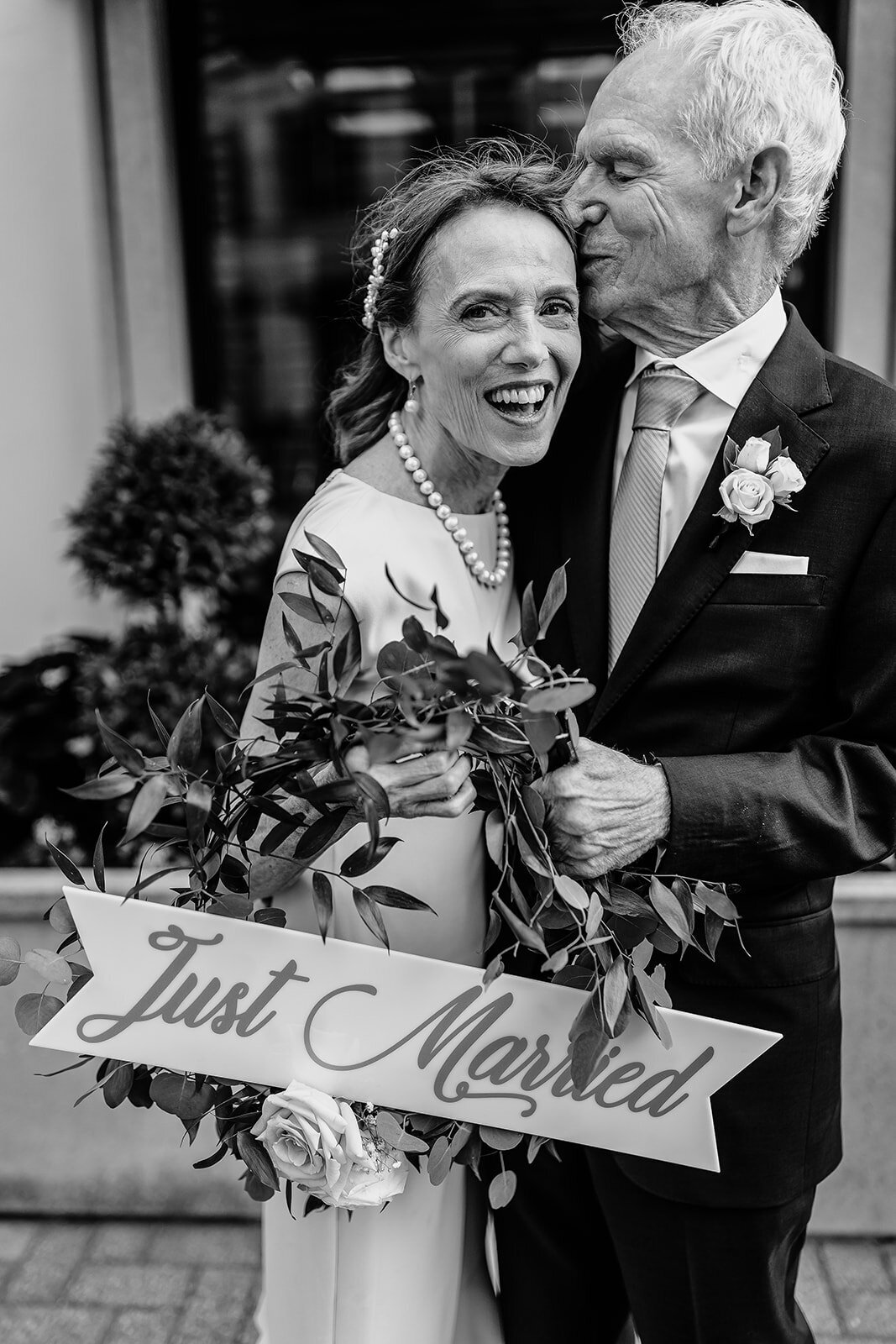 black-and-white-older-couple-wedding-portrait