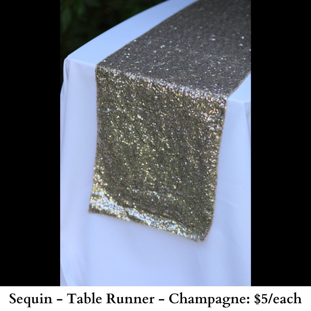 Sequin-Table Runner-Champagne-596
