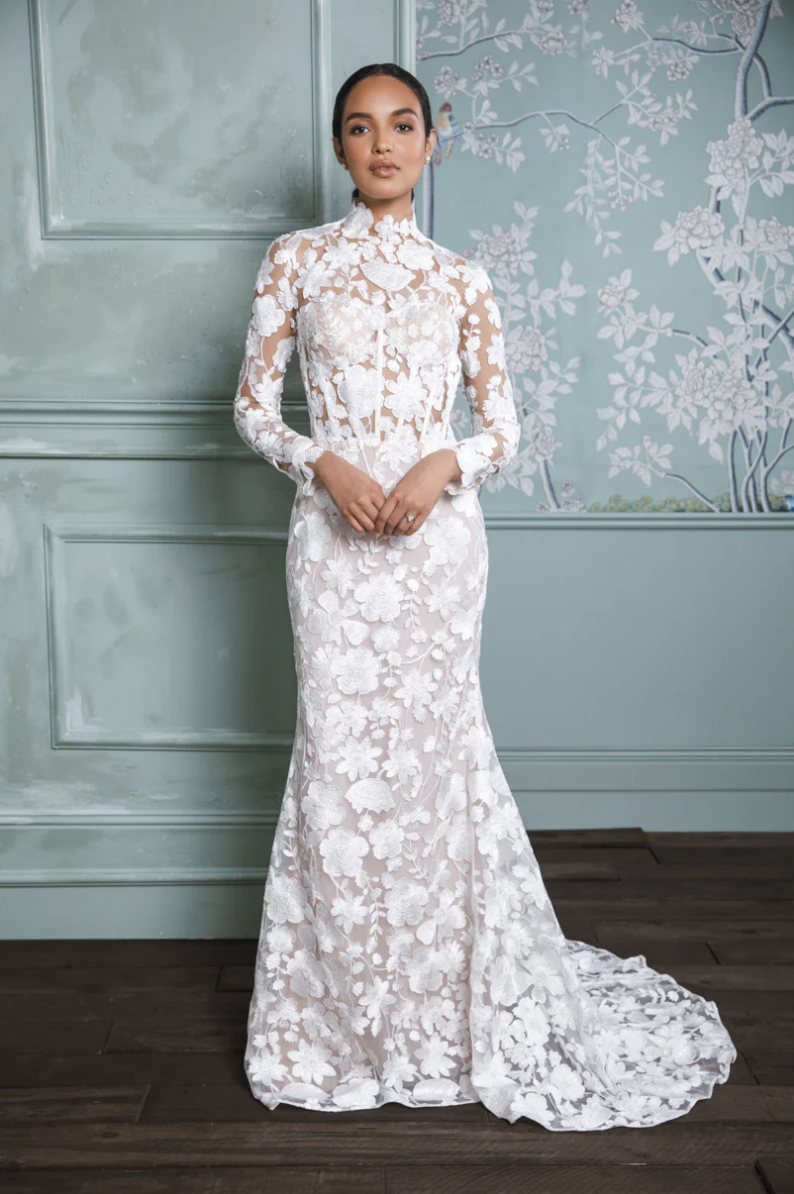Long Sleeve Lace wedding dresses in Denver CO. Mimi's Couture Bridal at Little White Dress. LWD Bridal Shop. 