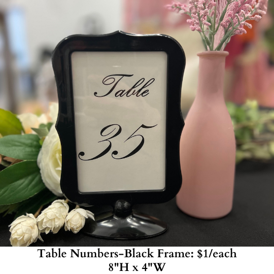 Table Numbers-Black Frames-870