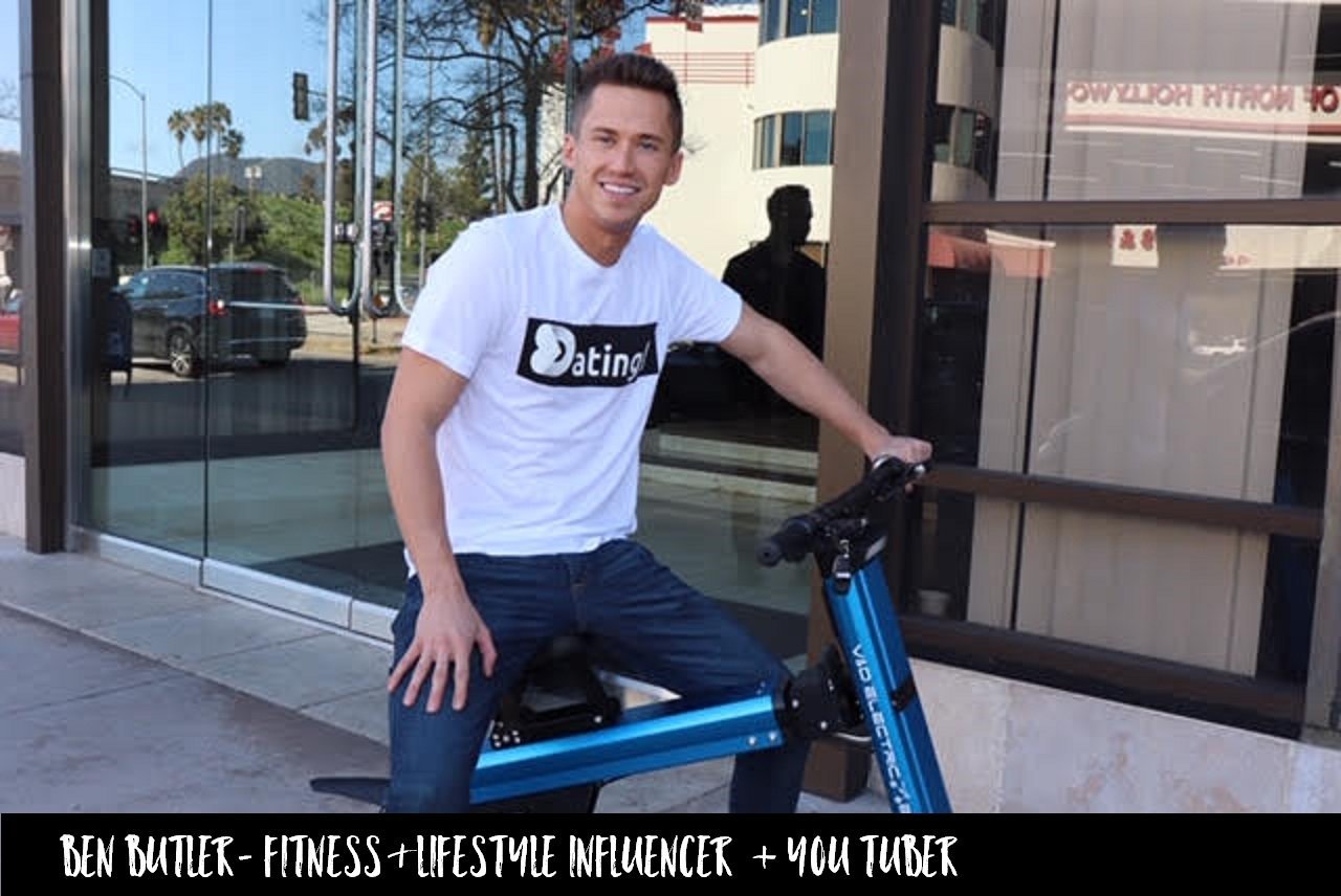 Ben Butler Youtuber Lifestyle Influencer and Fitness Guru riding Blue Go-Bike M2 on the streets of LA