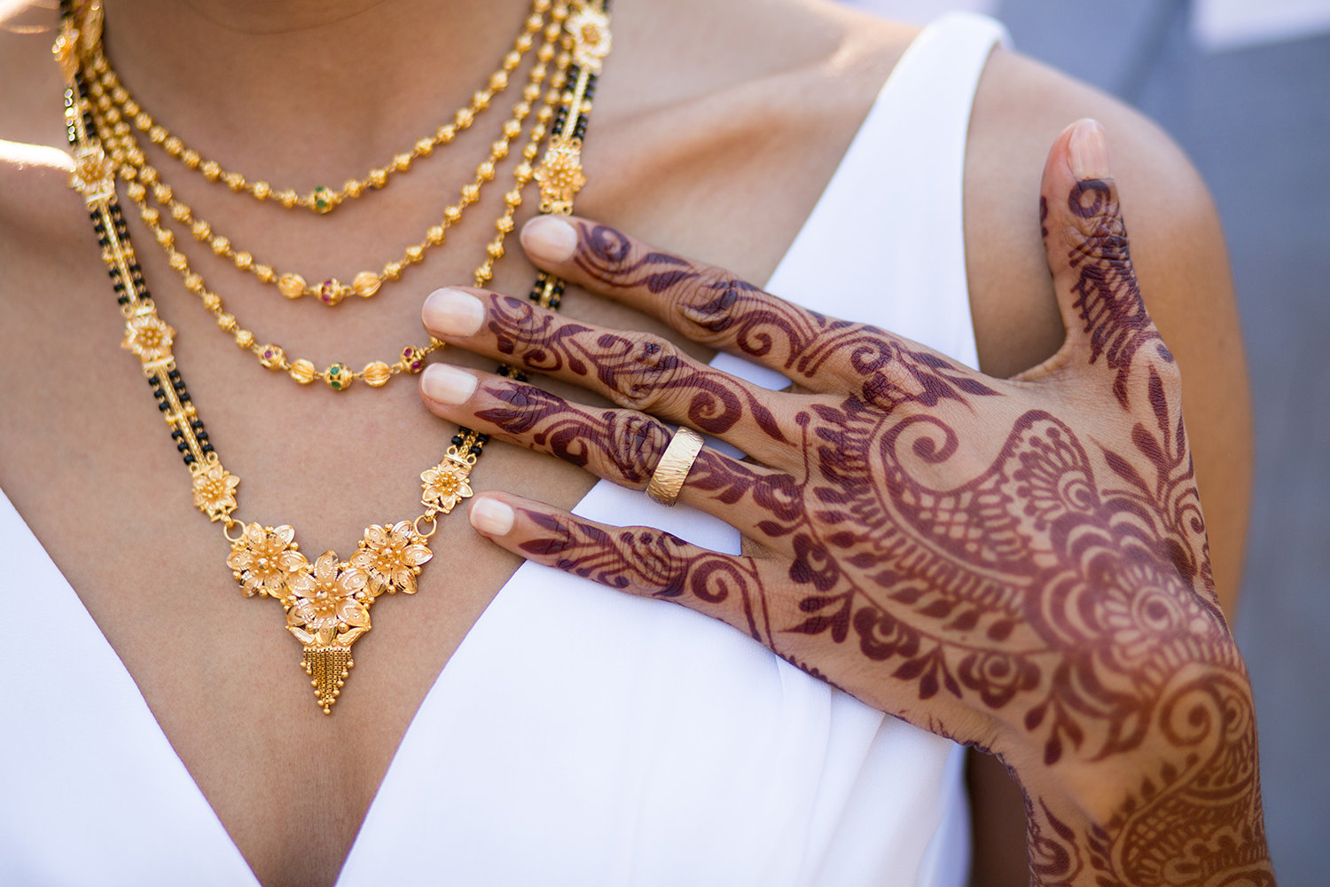 Detail on Henna and Jewelry at an Indian Hindu Wedding Ceremony