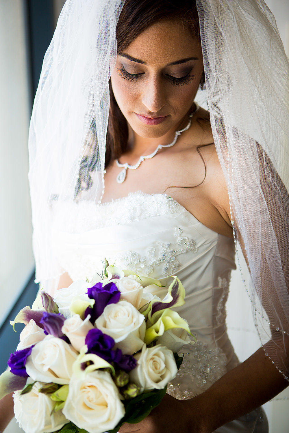 Beautiful bridal portrait with window light