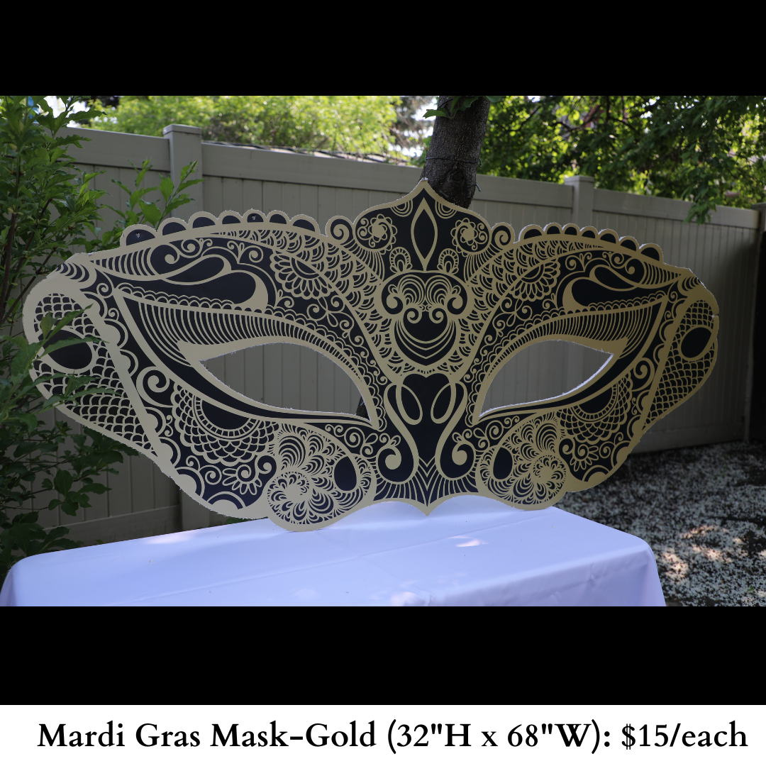 Mardi Gras Mask-Gold-627