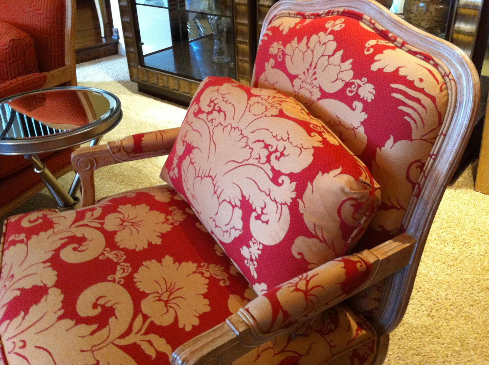 Country French Red and Gold Armchair