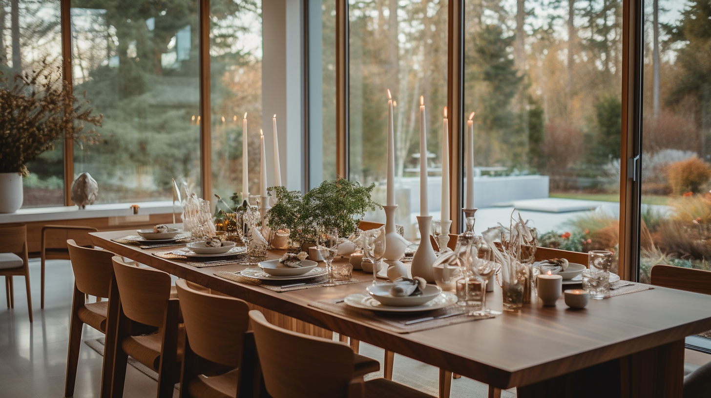 table set for modern organic weddings in mid-century modern wedding venue