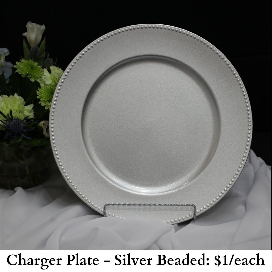Charger Plate - Silver Beaded-245