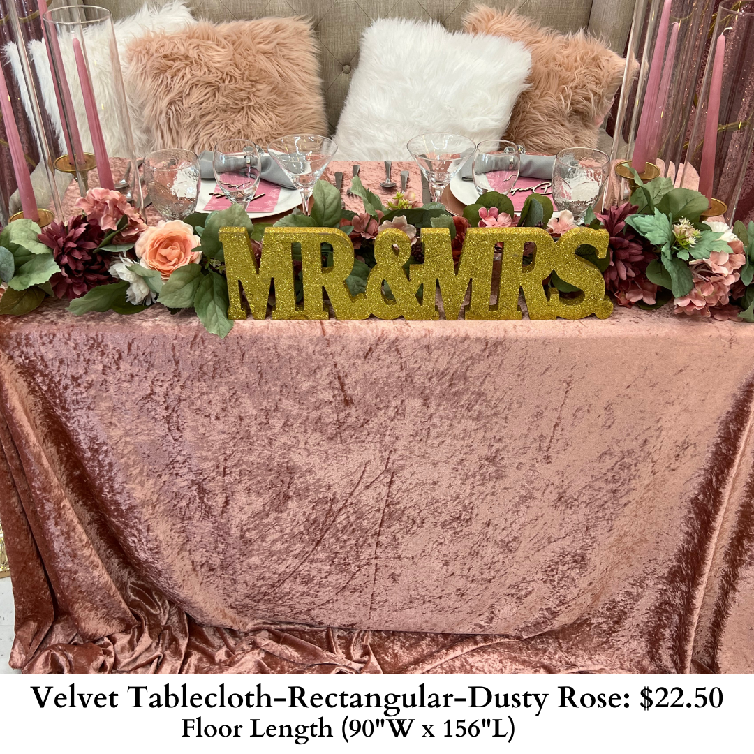 Velvet Tablecloth-Dusty Rose-920