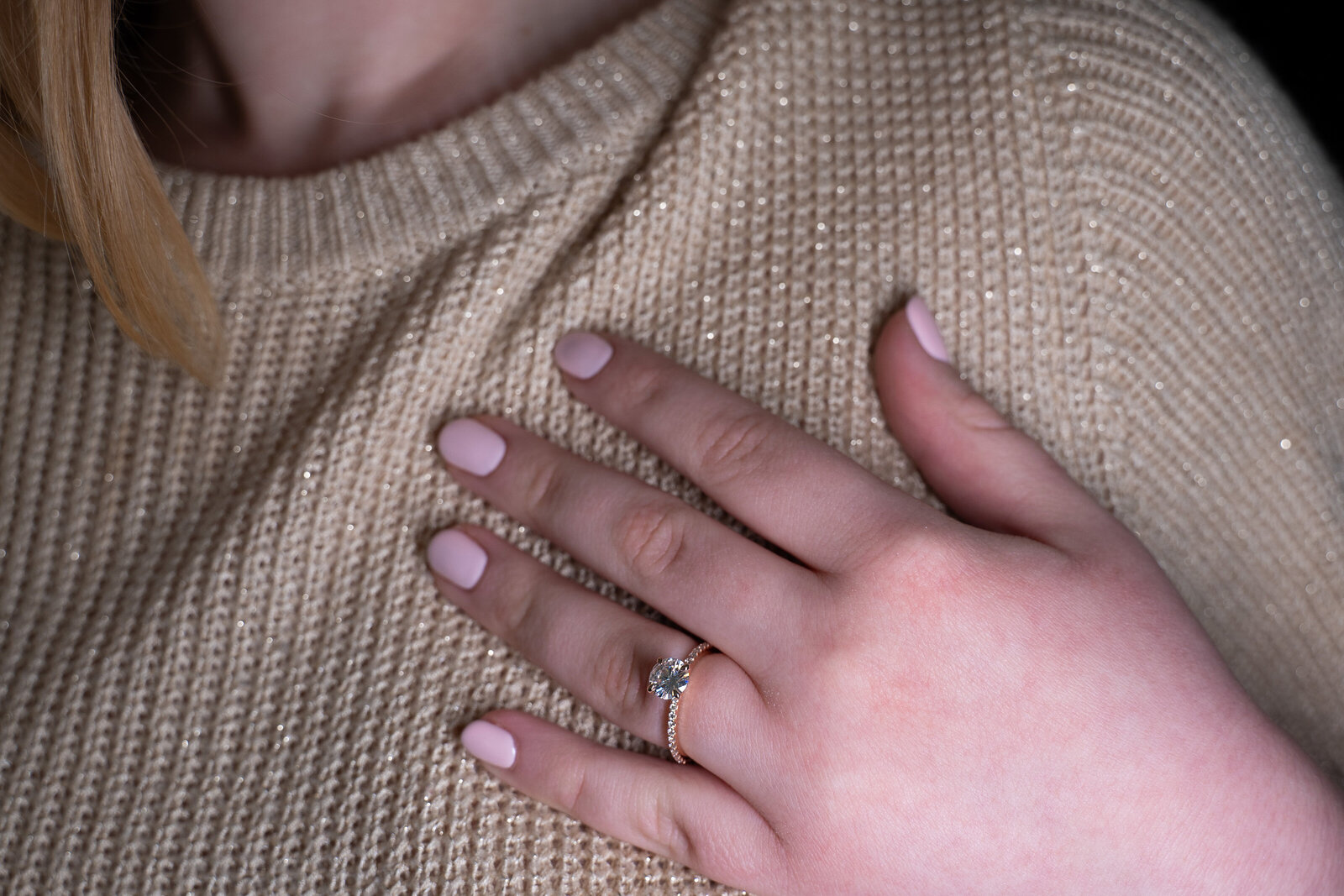 designer bridal client engagement ring fitting