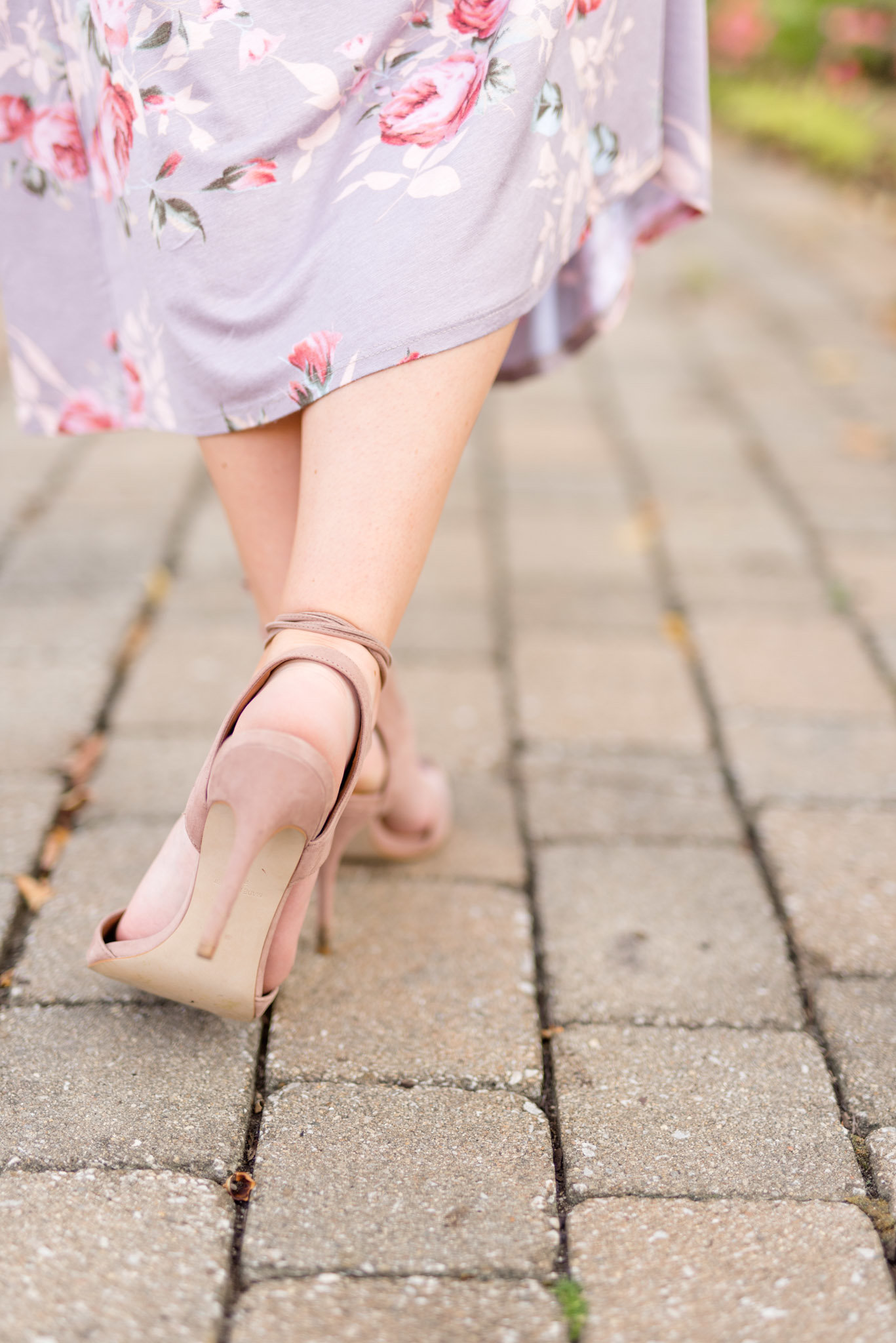 Heels as girl walks.
