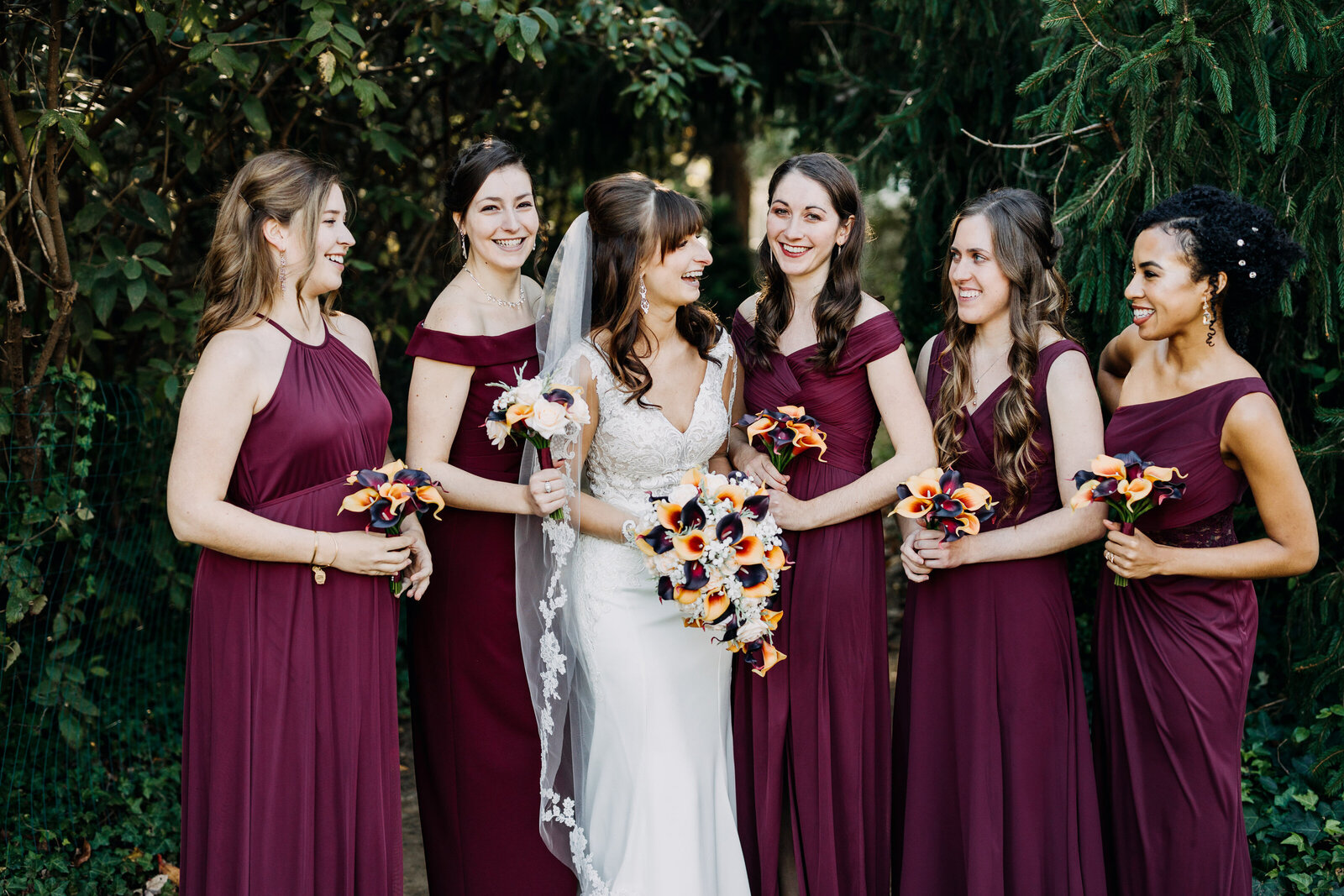 bridesmaids purple dresses