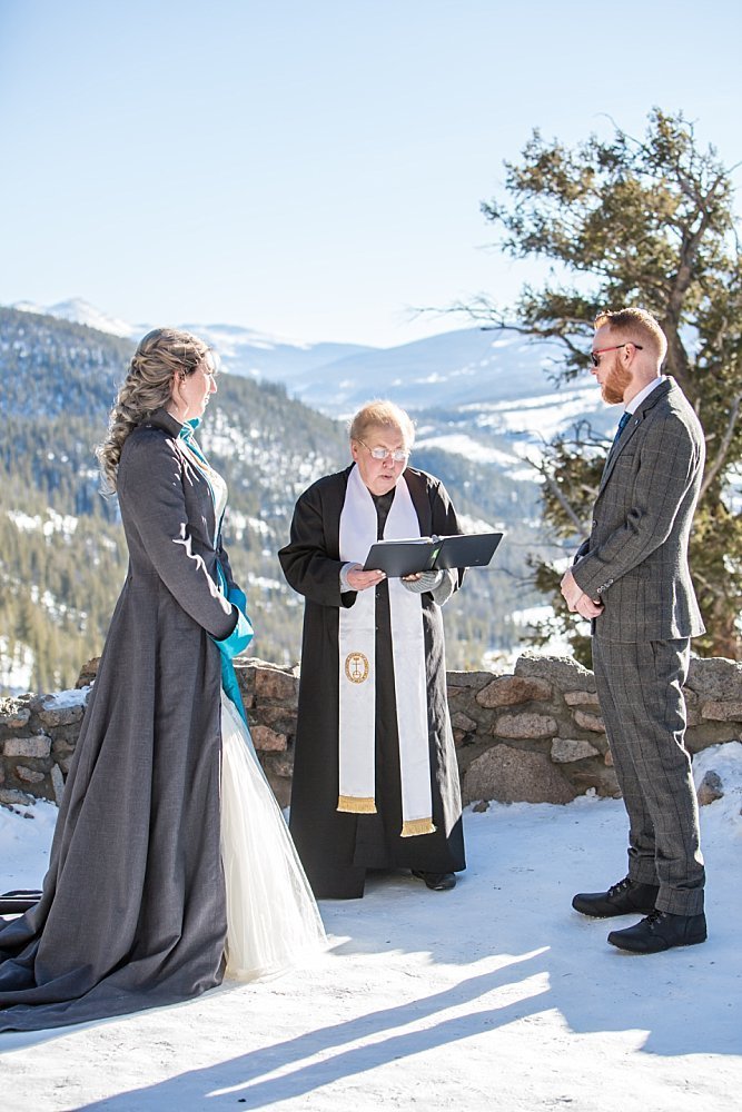 winter wedding ceremony at Sapphire Point