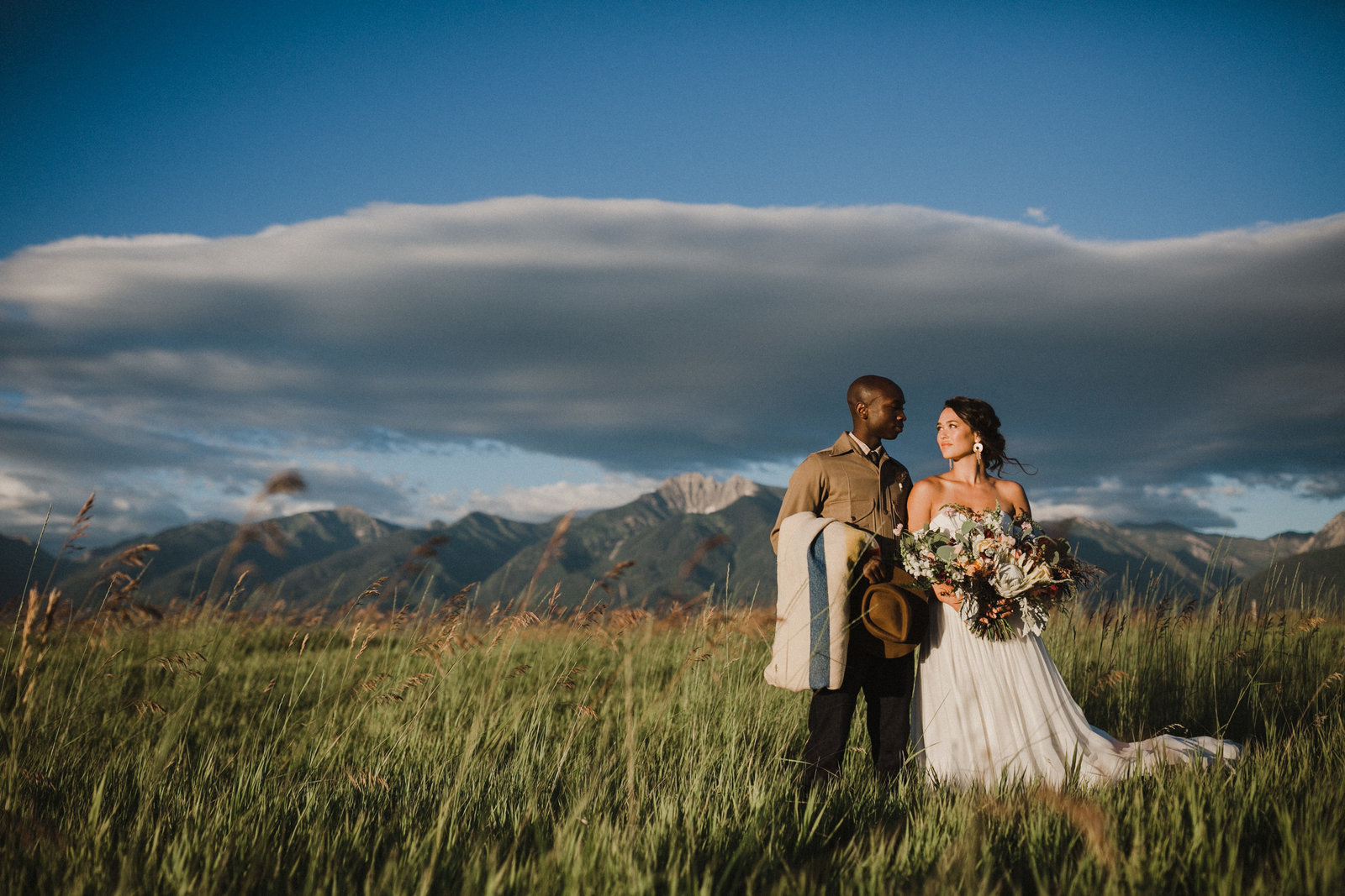 Styled adventure wedding shoot. photographed in Montana for Velvet Bride.
