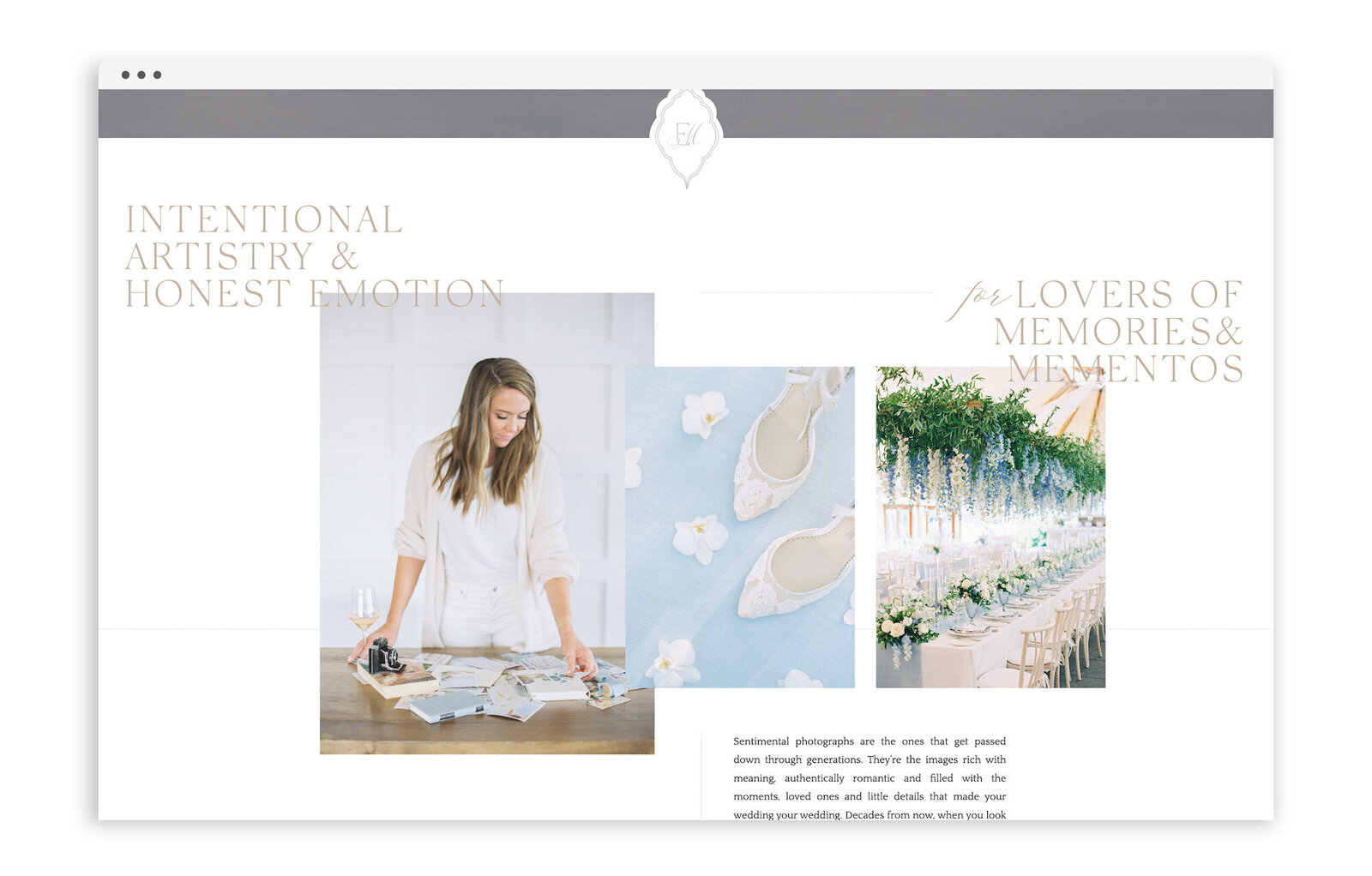 Showit Web Design for Photographers by With Grace and Gold - Best Showit Web Designer for Photographers - Emily March Photography