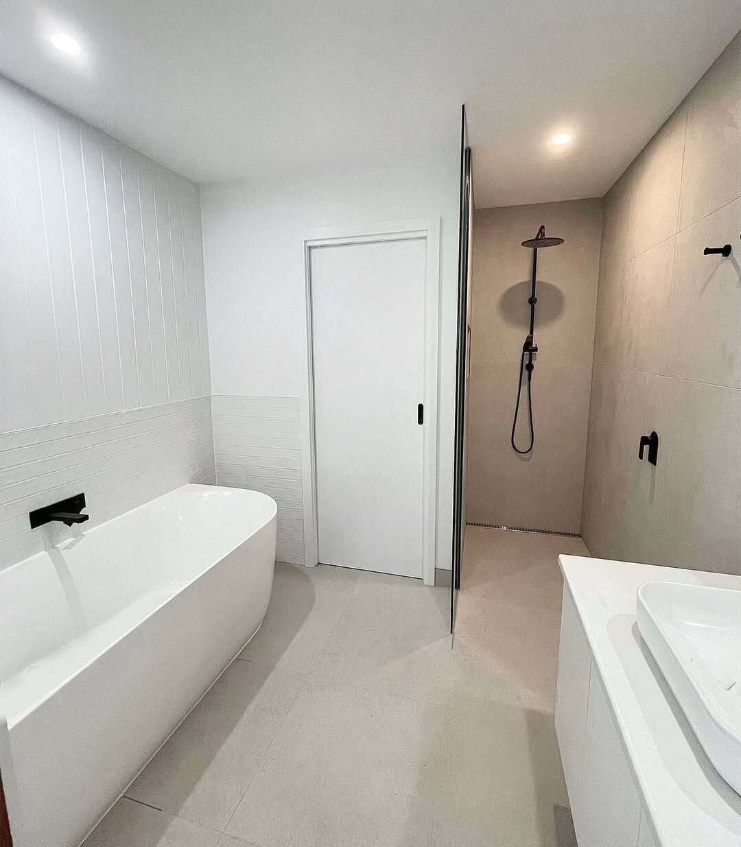 Contemporary bathroom design finished by AR Construction in South West VIC