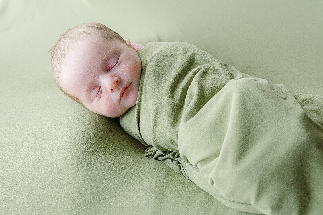 Baby boy all wrapped up during his Wexford Newborn Photography session
