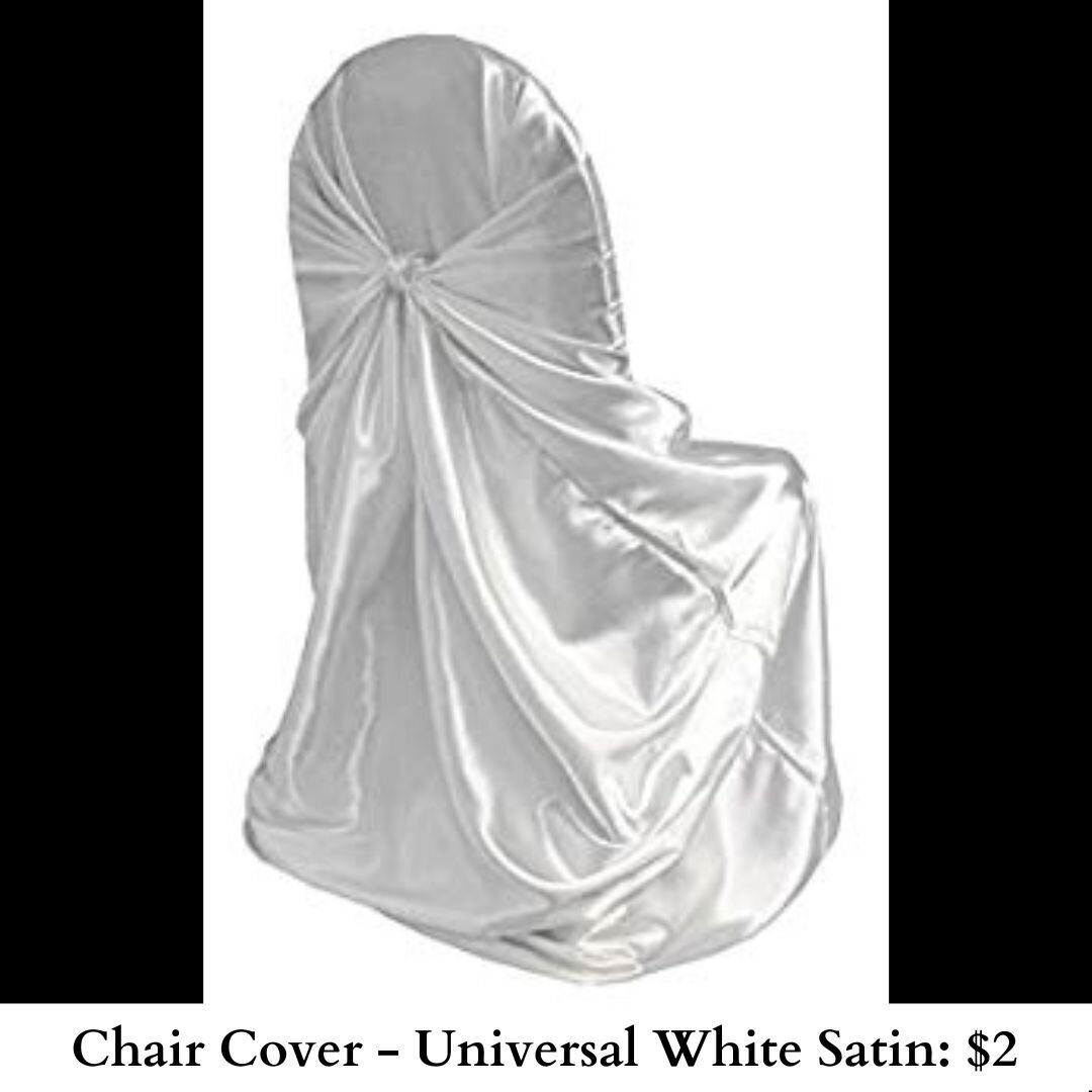 Chair Cover - Universal White Satin-373